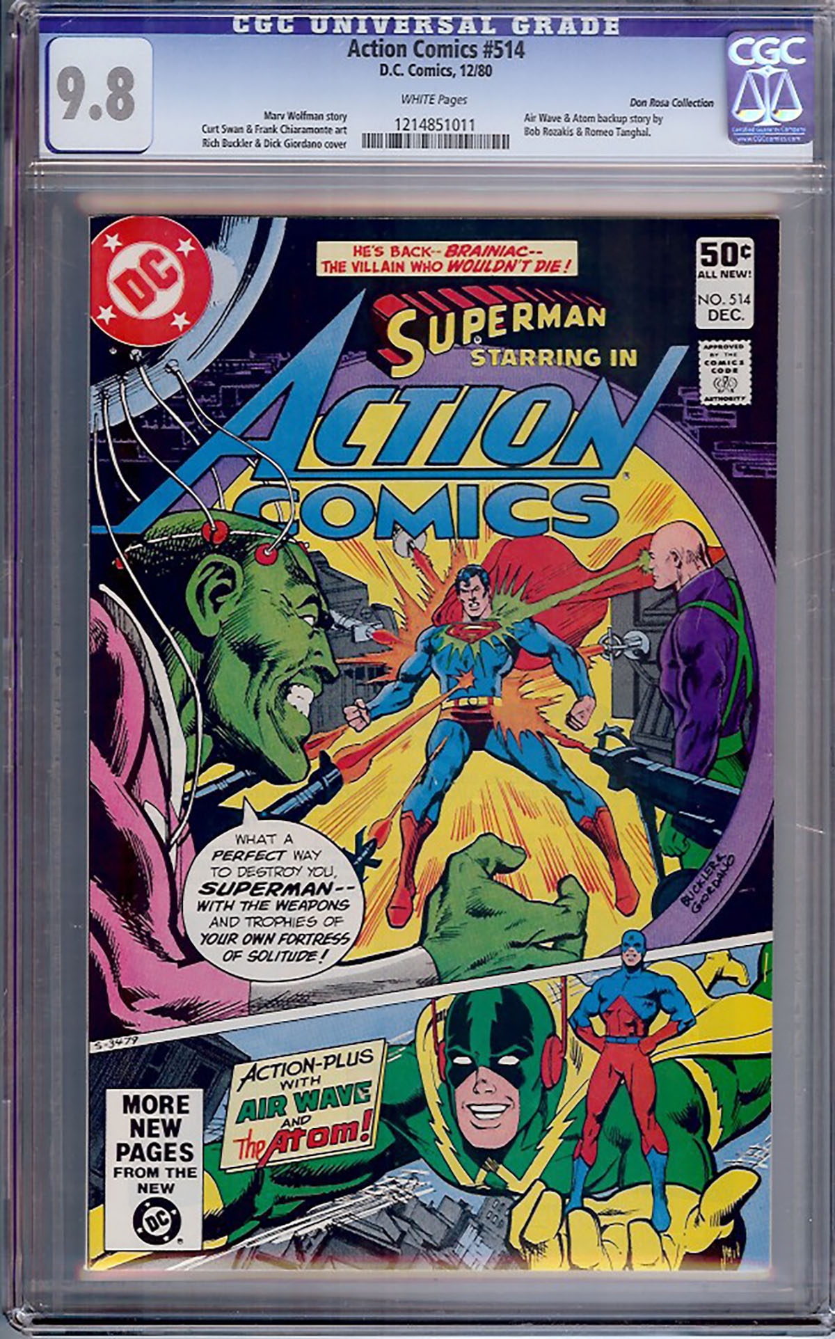 Action Comics #514 CGC 9.8 w Don Rosa Collection