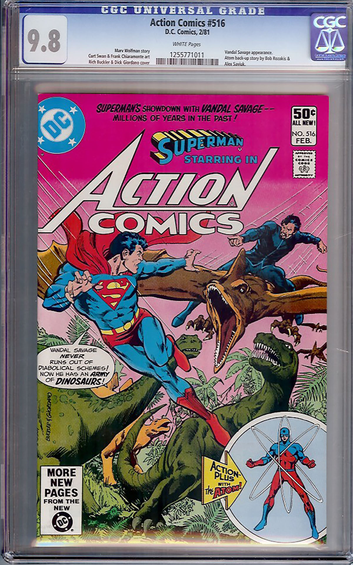 Action Comics #516 CGC 9.8 w
