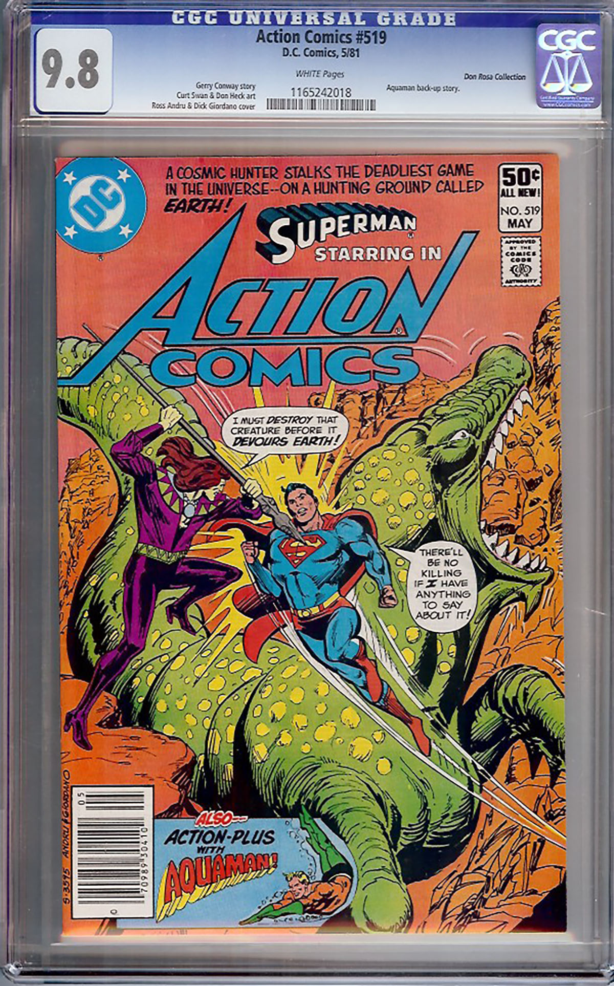 Action Comics #519 CGC 9.8 w Don Rosa Collection