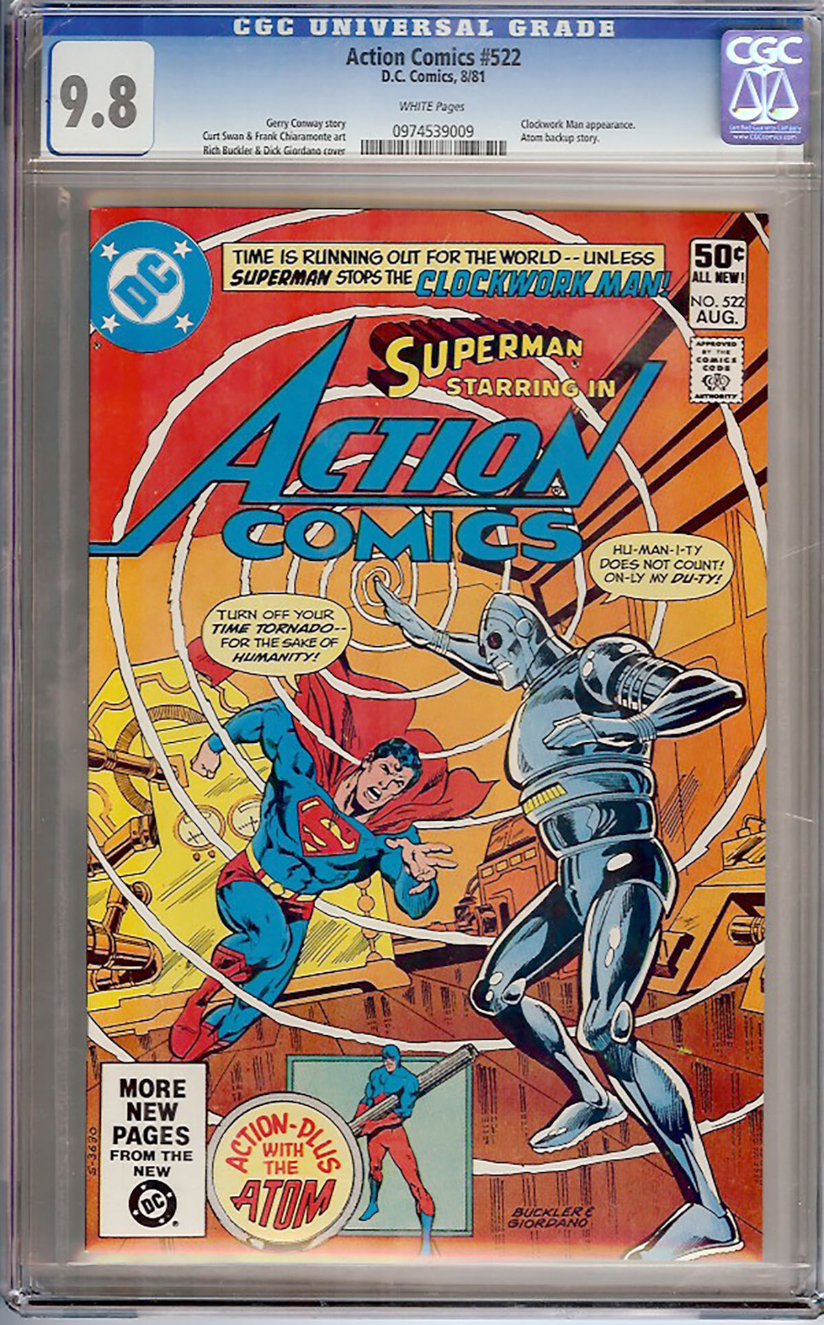 Action Comics #522 CGC 9.8 w