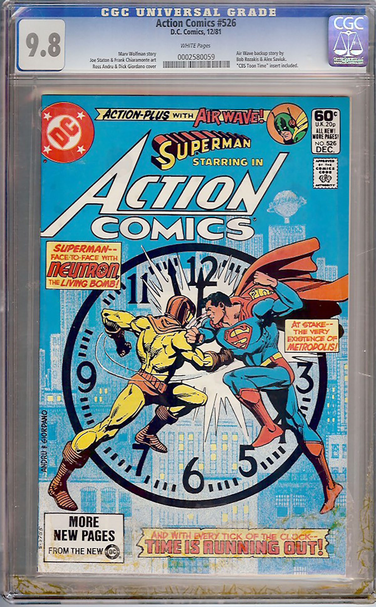 Action Comics #526 CGC 9.8 w