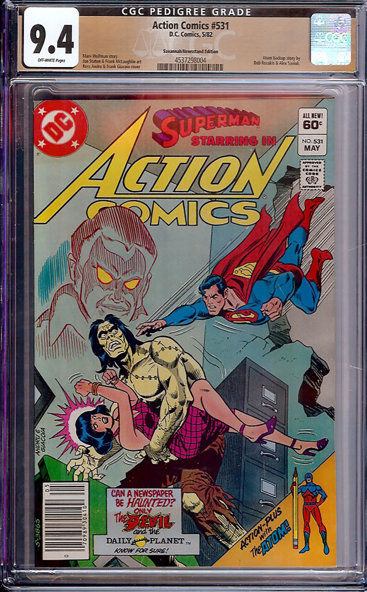 Action Comics #531 CGC 9.4 ow Savannah