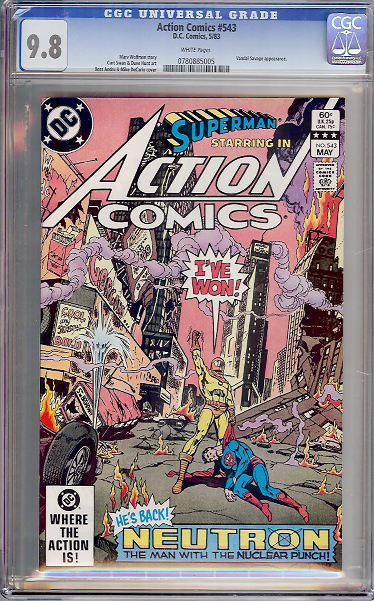 Action Comics #543 CGC 9.8 w