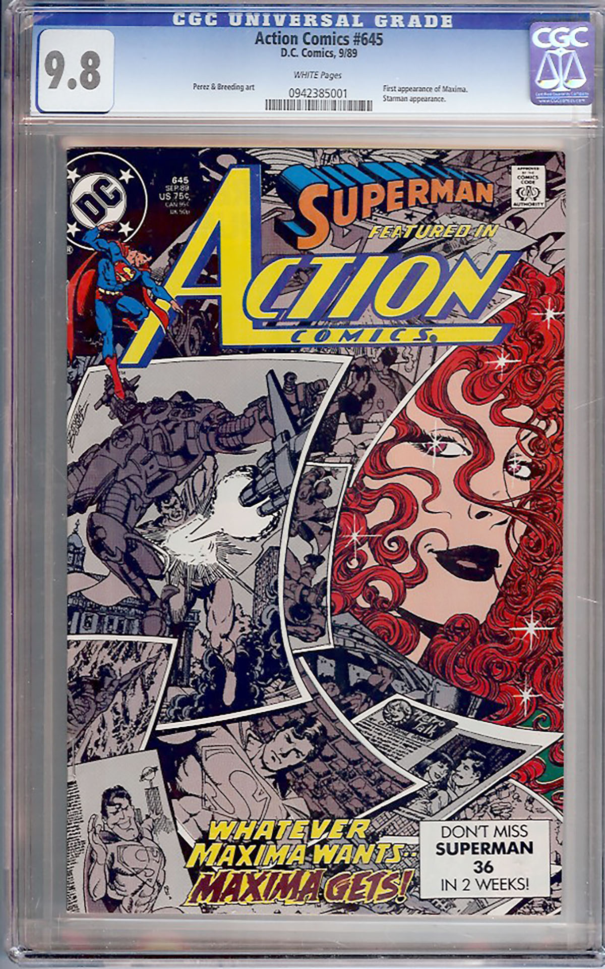 Action Comics #645 CGC 9.8 w