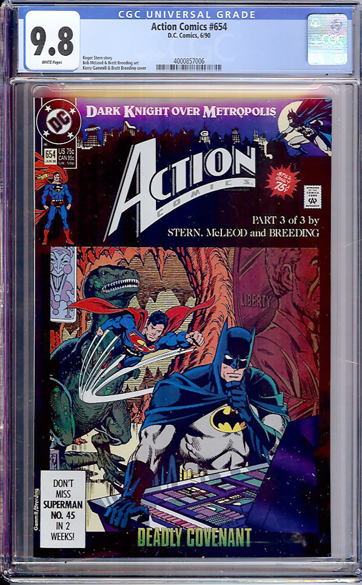 Action Comics #654 CGC 9.8 w