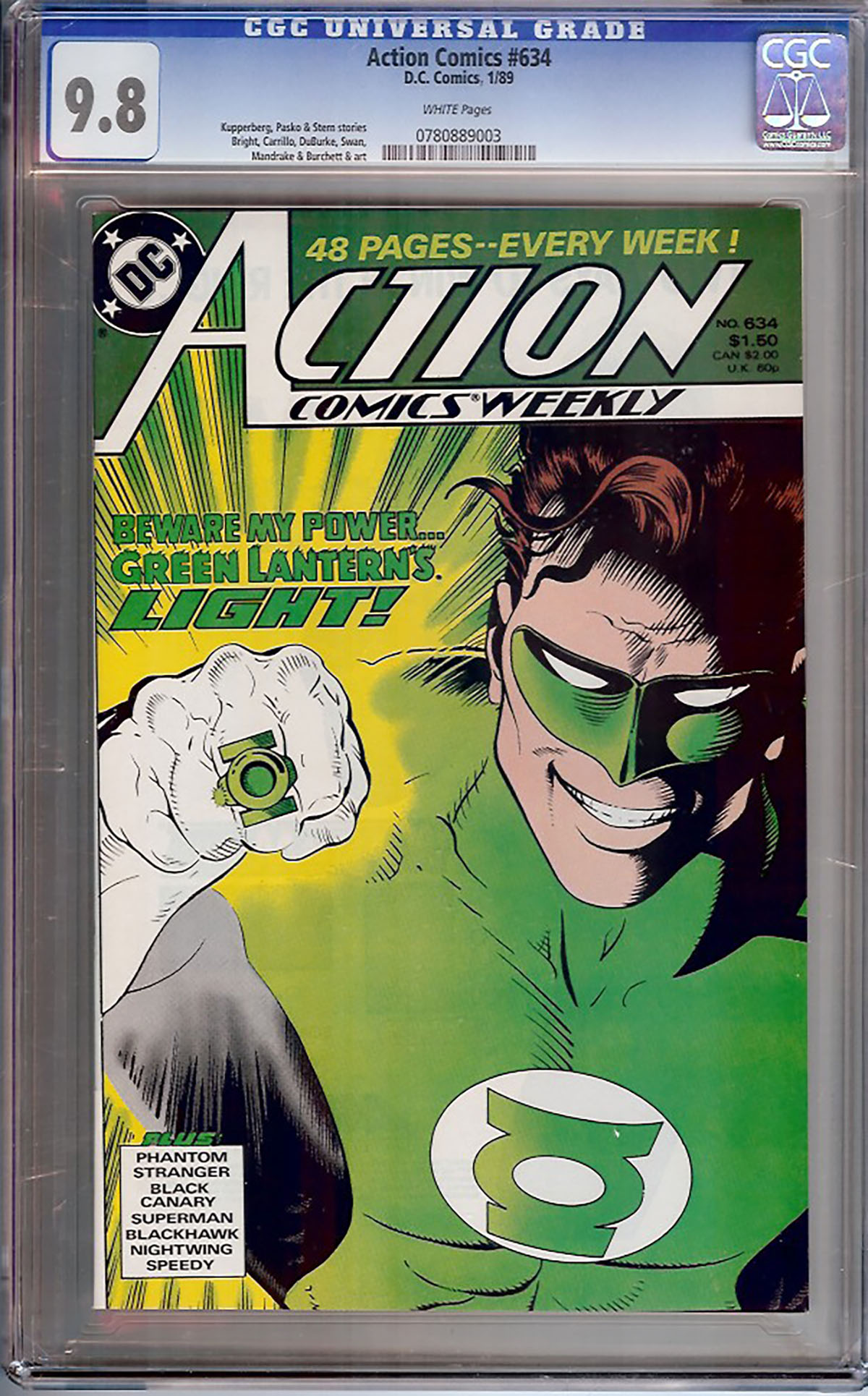 Action Comics #634 CGC 9.8 w