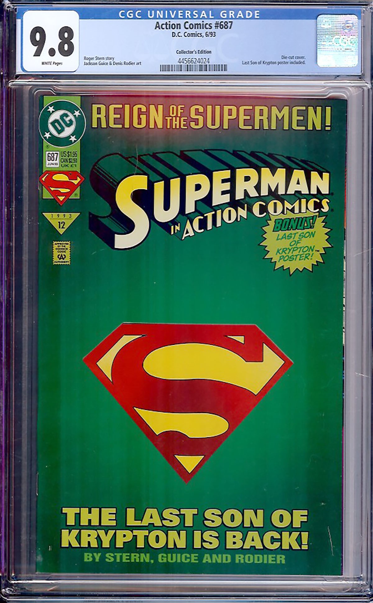 Action Comics #687 CGC 9.8 w Collector's Edition