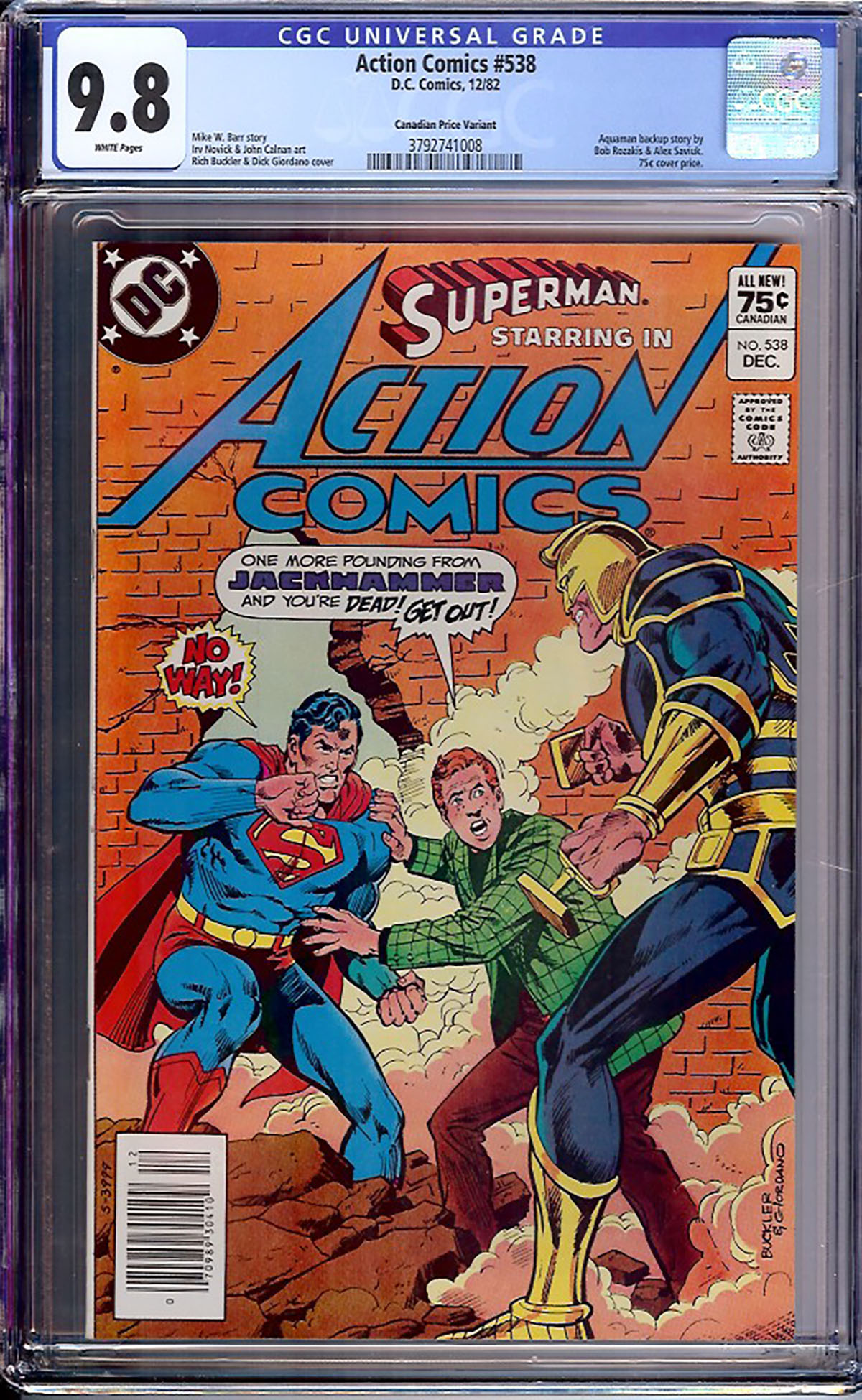 Action Comics #538 CGC 9.8 w Canadian Price Variant