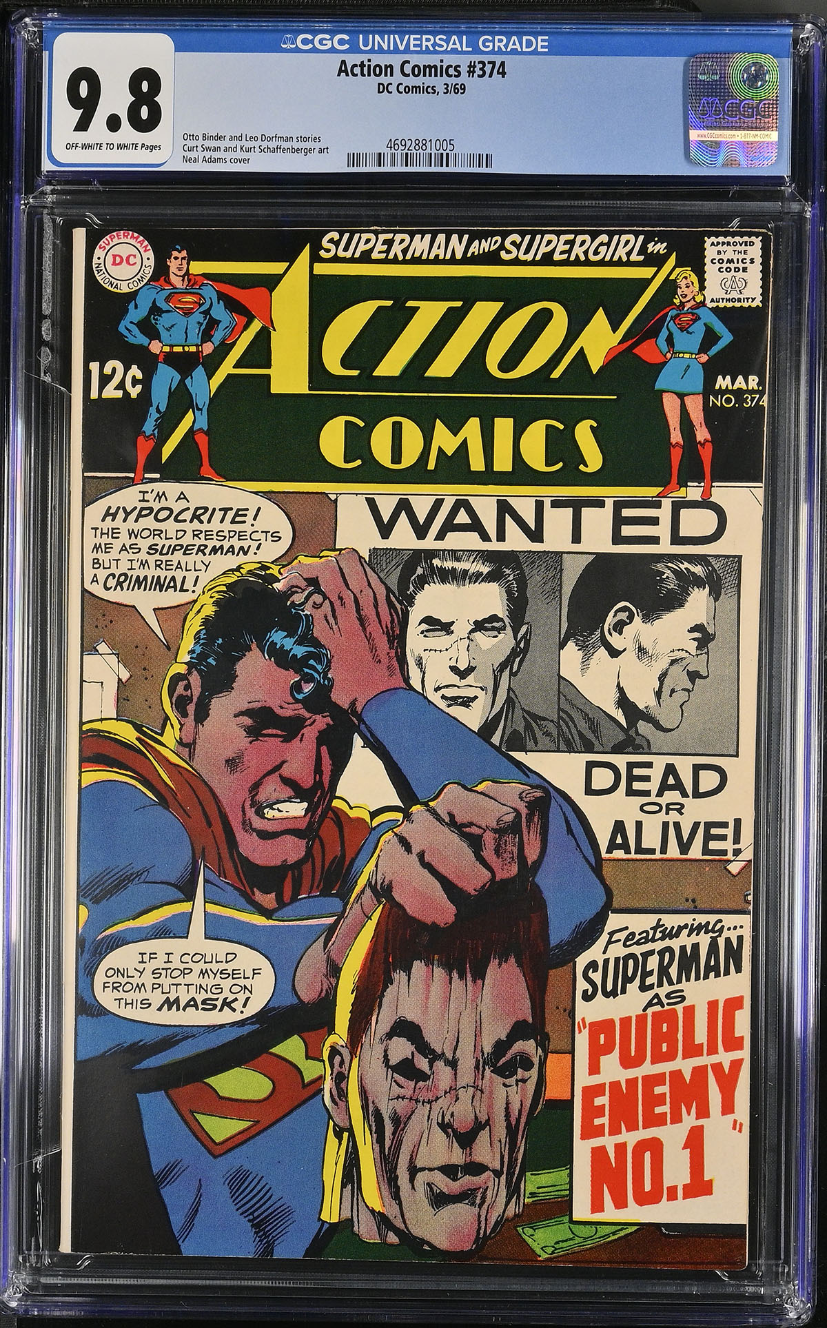 Action Comics #374 CGC 9.8 ow/w