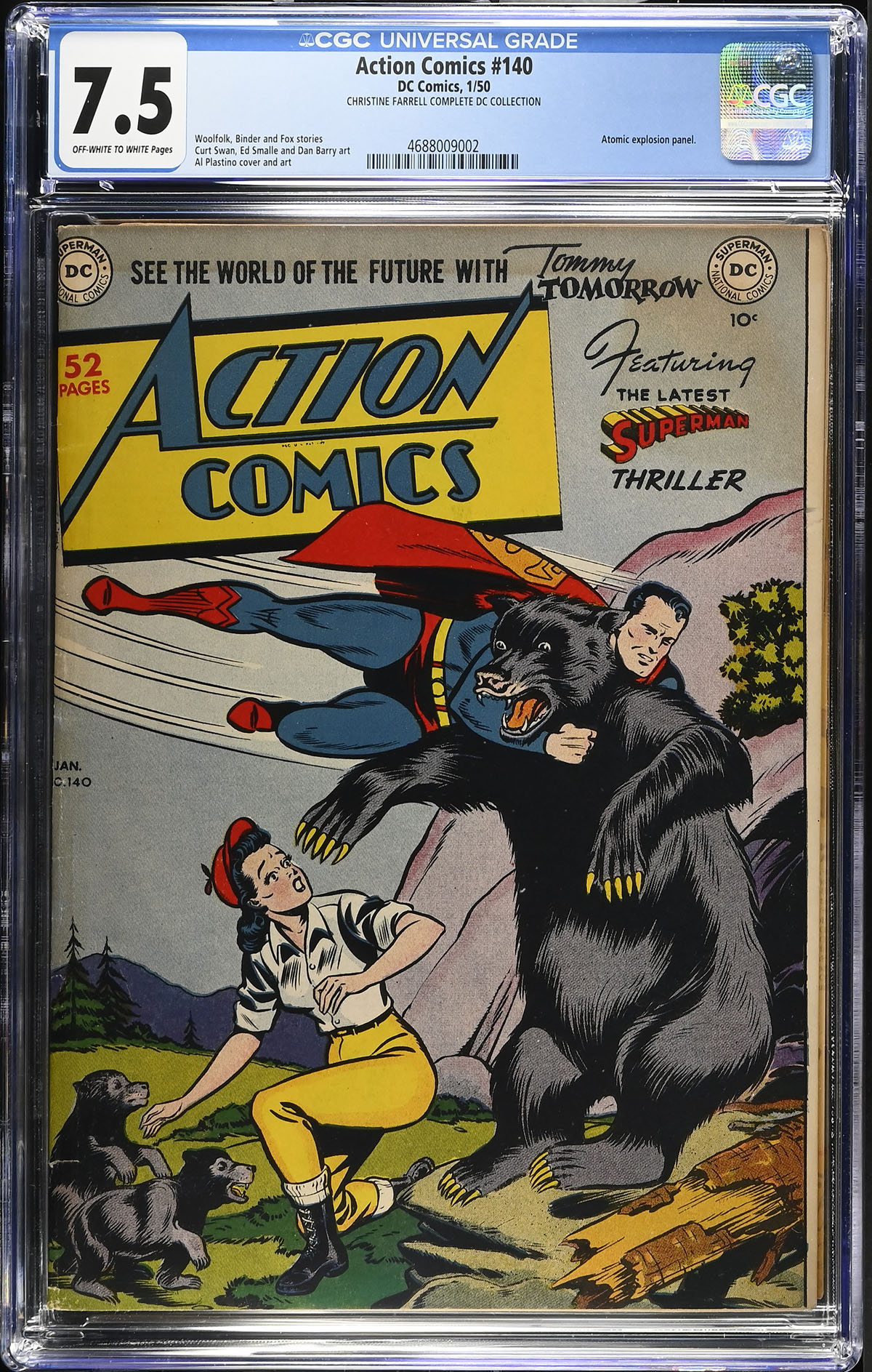 Action Comics #140 CGC 7.5 ow/w CHRISTINE FARRELL COMPLETE DC COLLECTION