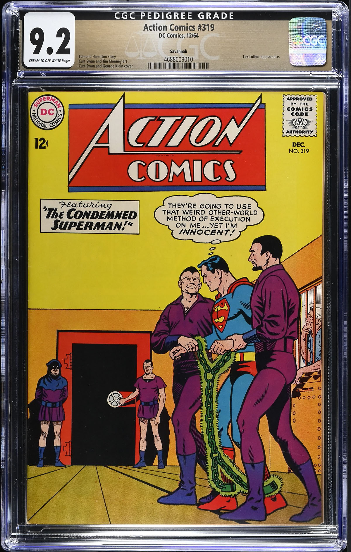 Action Comics #319 CGC 9.2 cr/ow Savannah