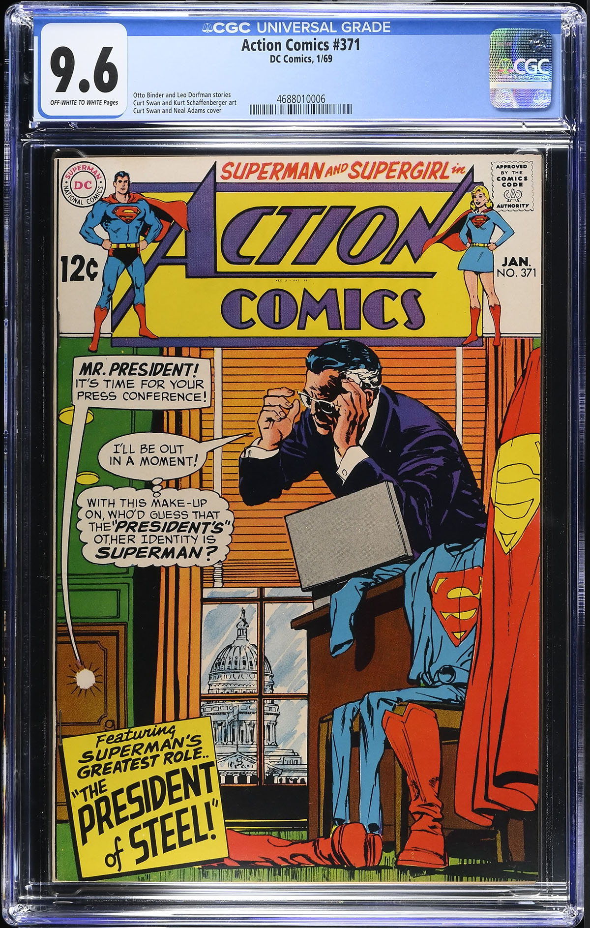 Action Comics #371 CGC 9.6 ow/w