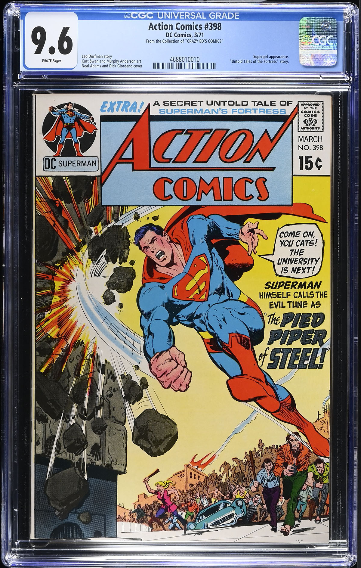 Action Comics #398 CGC 9.6 w From the Collection of "CRAZY ED'S COMICS"