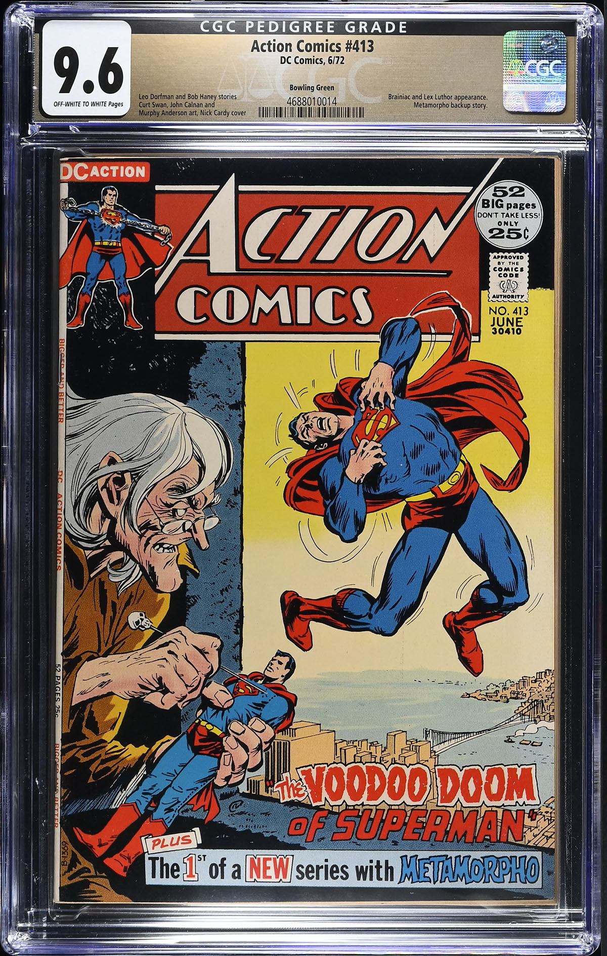 Action Comics #413 CGC 9.6 ow/w Bowling Green