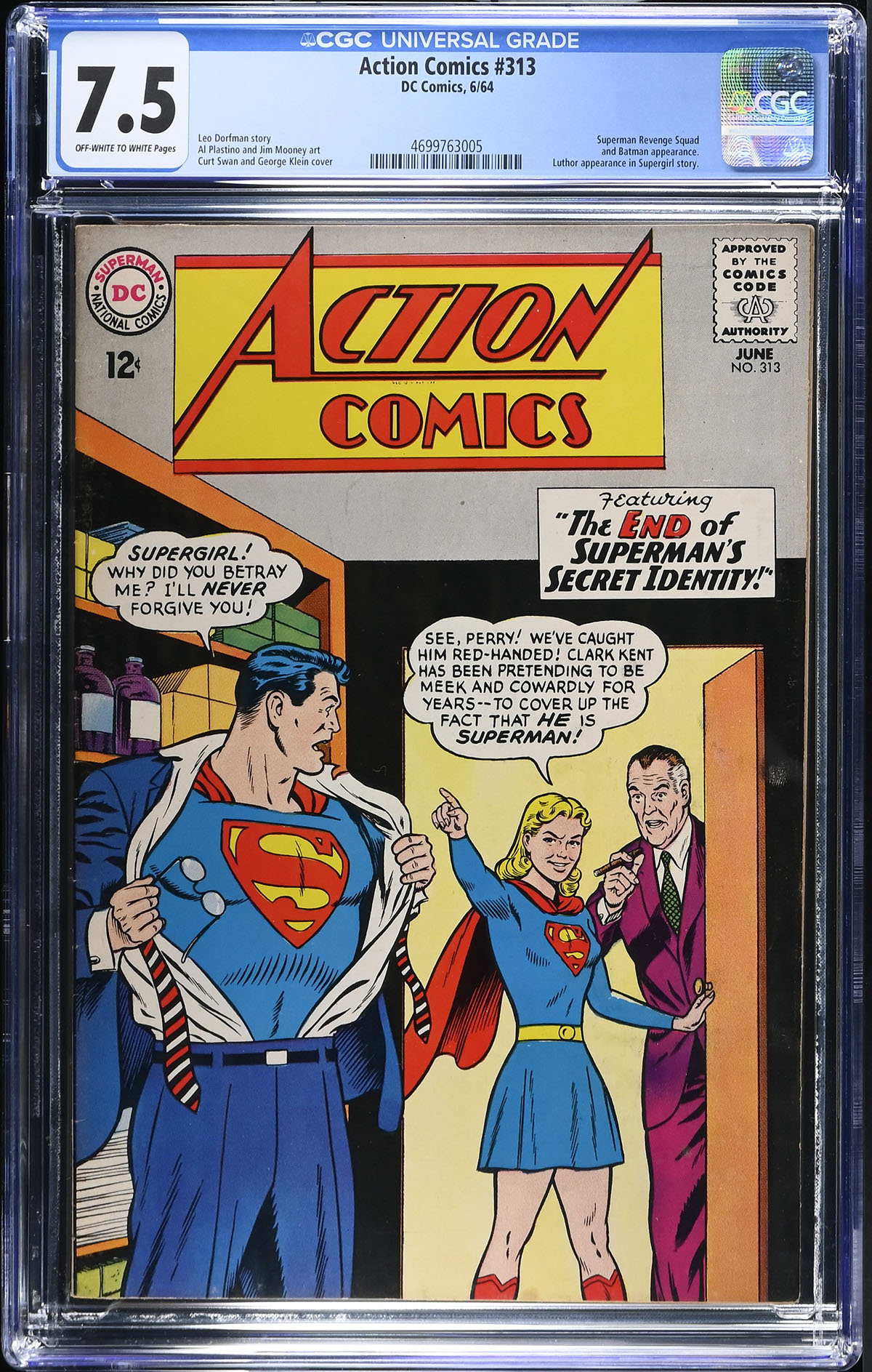 Action Comics #313 CGC 7.5 ow/w
