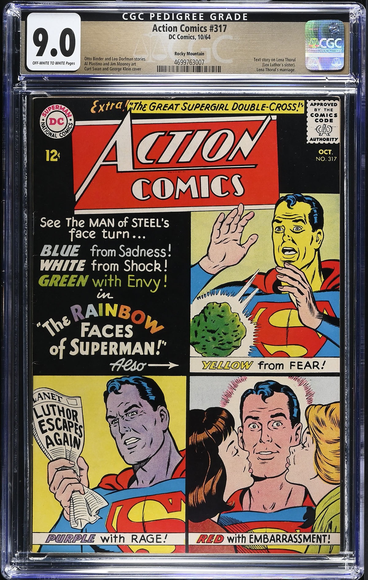 Action Comics #317 CGC 9.0 ow/w Rocky Mountain