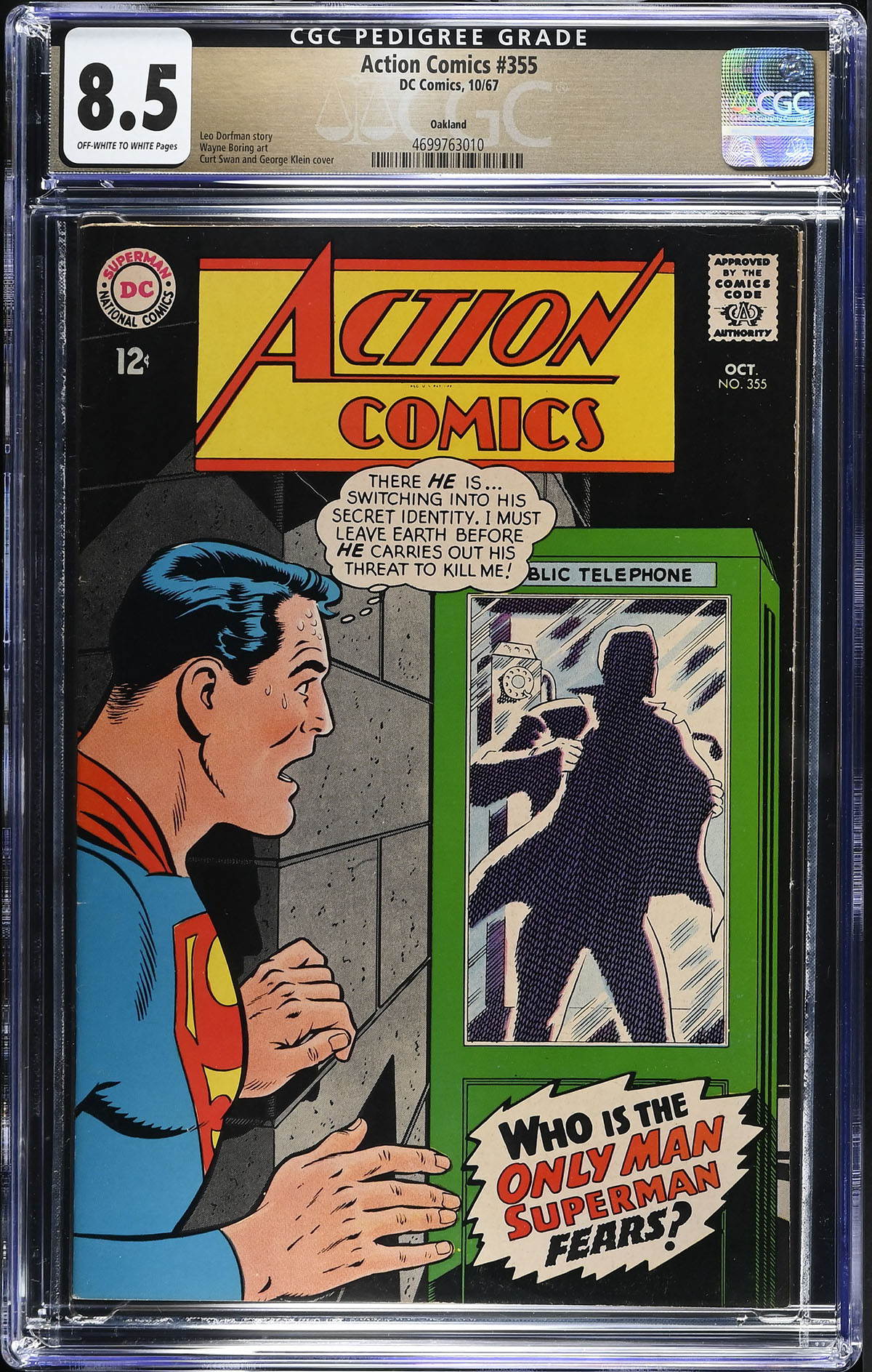Action Comics #355 CGC 8.5 ow/w Oakland