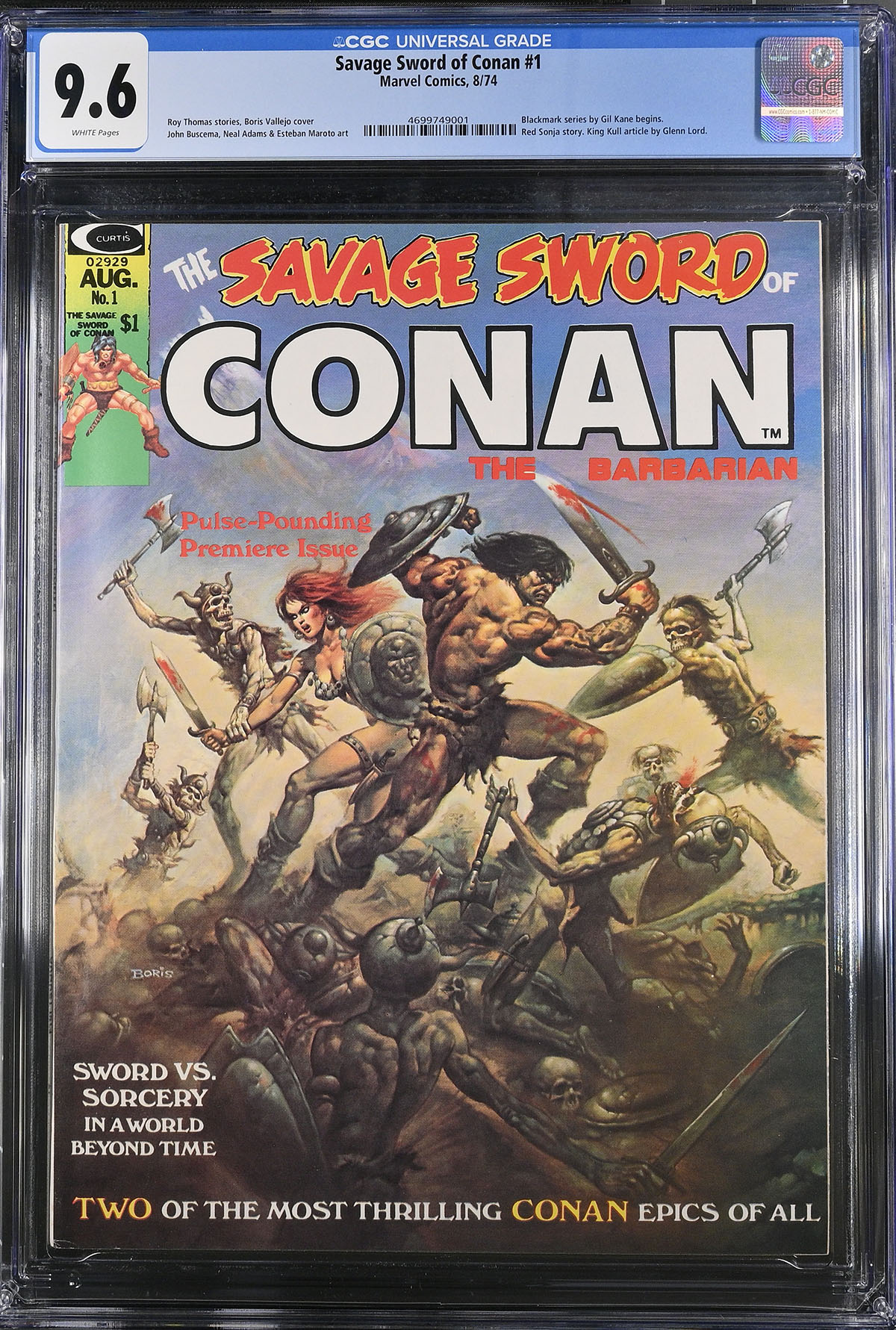 Savage Sword of Conan #1 CGC 9.6 w