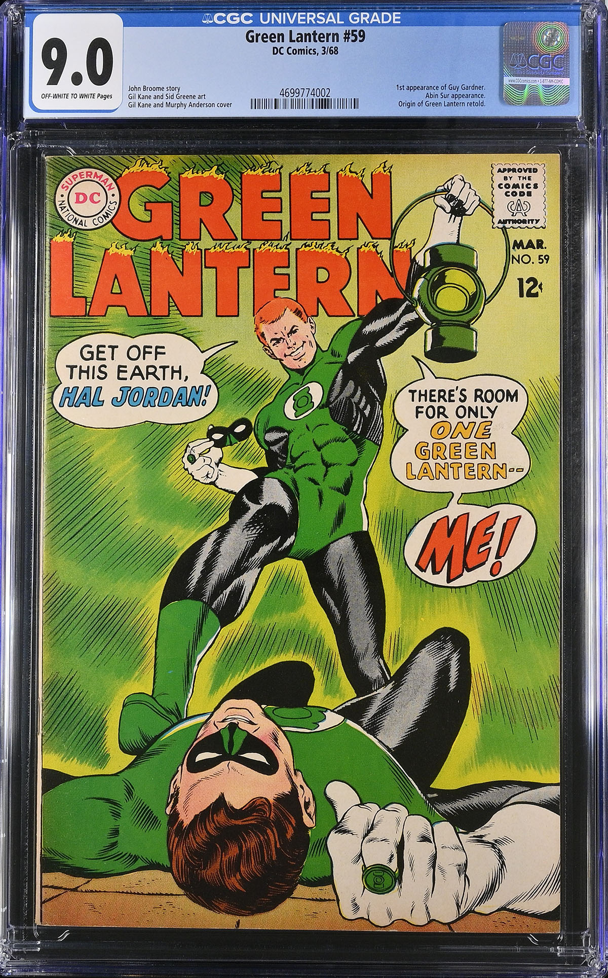 Green Lantern #59 CGC 9.0 ow/w