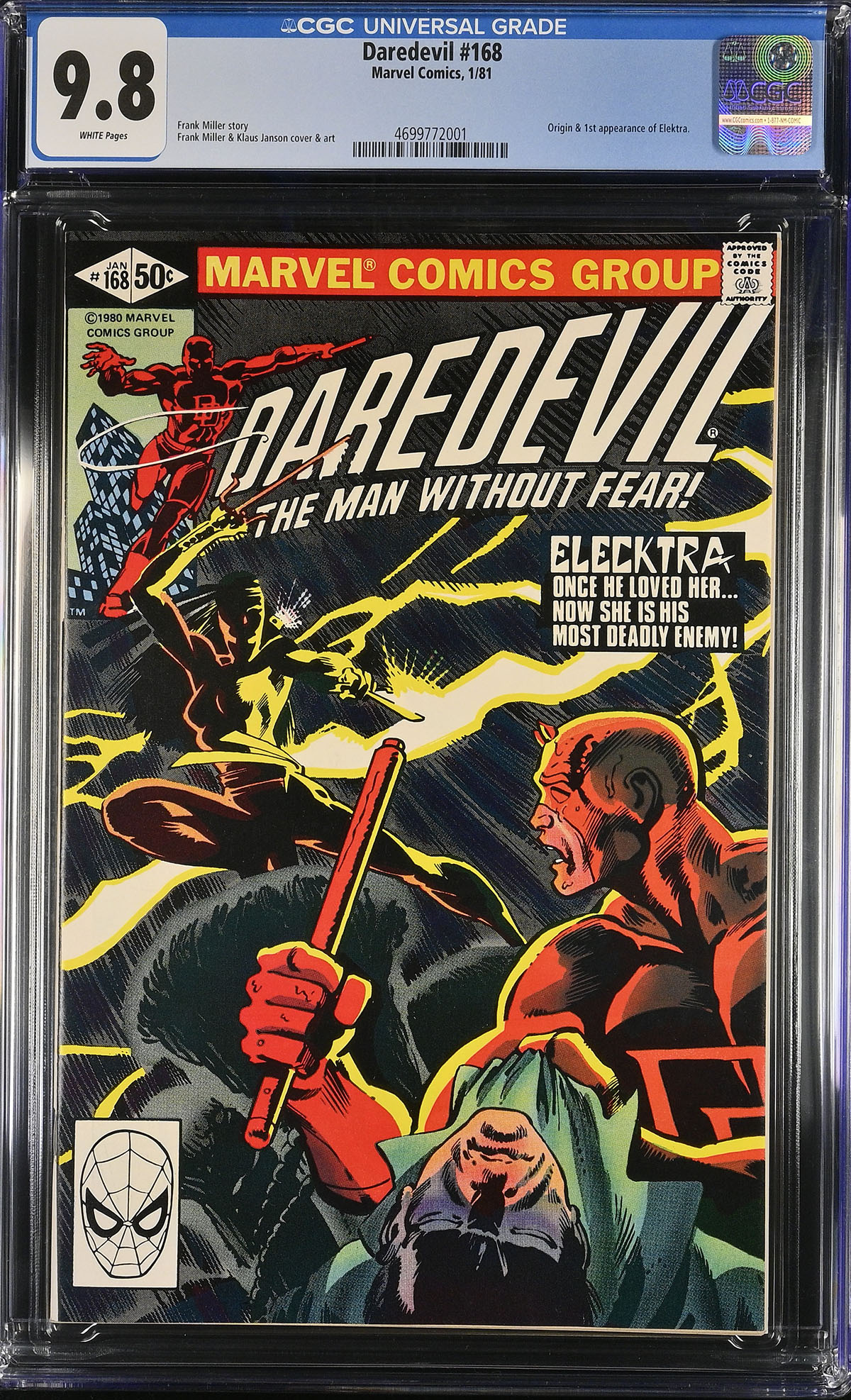 Daredevil #168 CGC 9.8 w