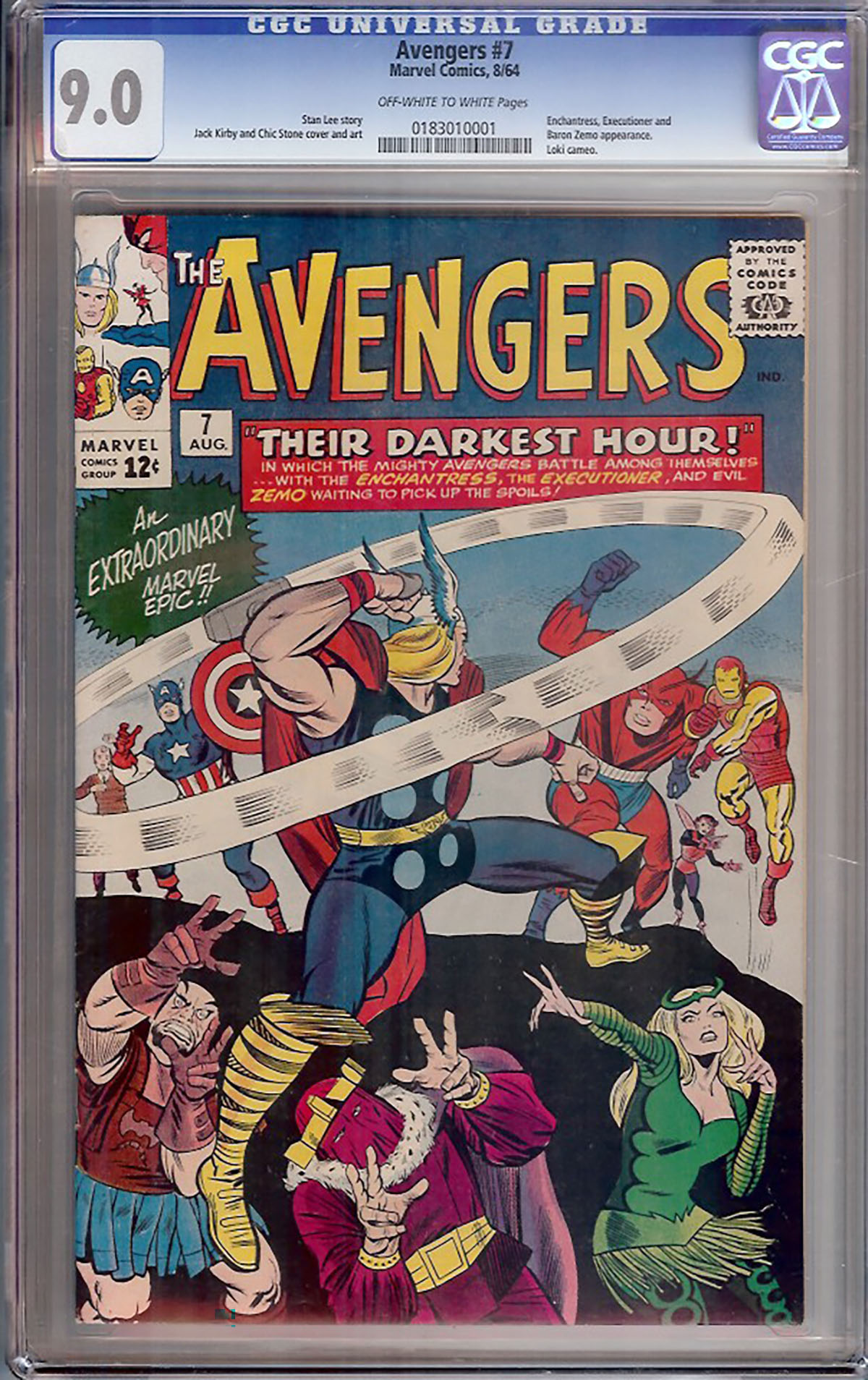 Avengers #7 CGC 9.0 ow/w