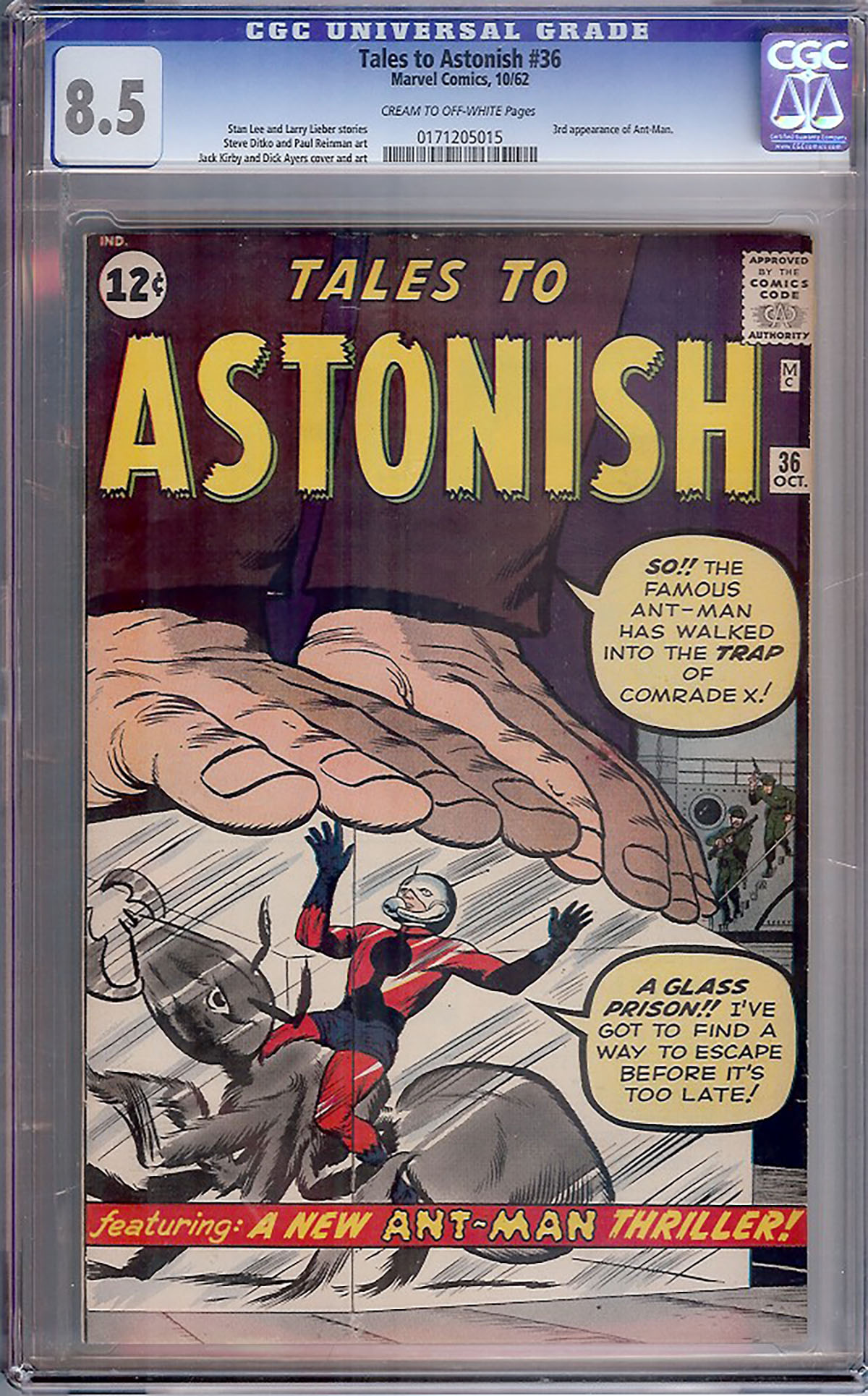 Tales to Astonish #36 CGC 8.5 cr/ow