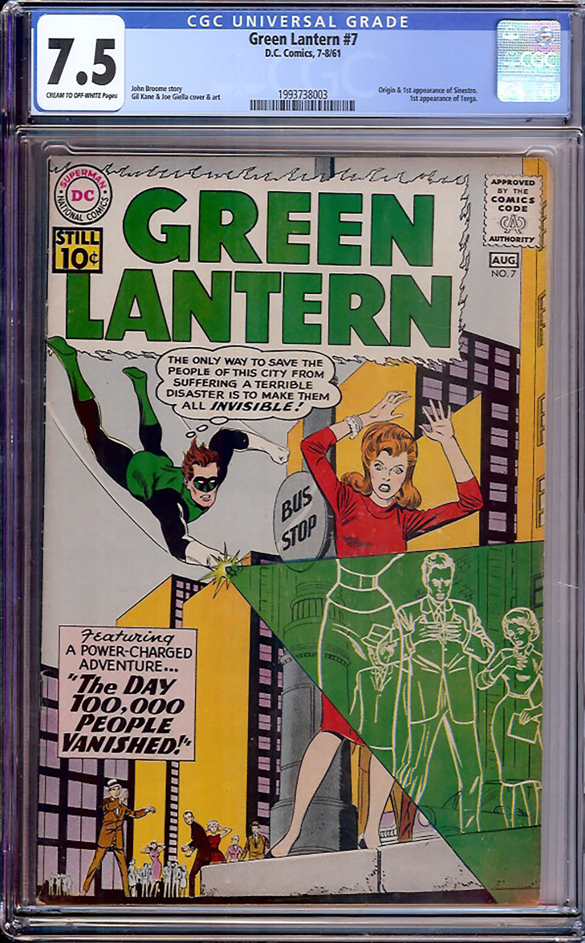 Green Lantern #7 CGC 7.5 cr/ow
