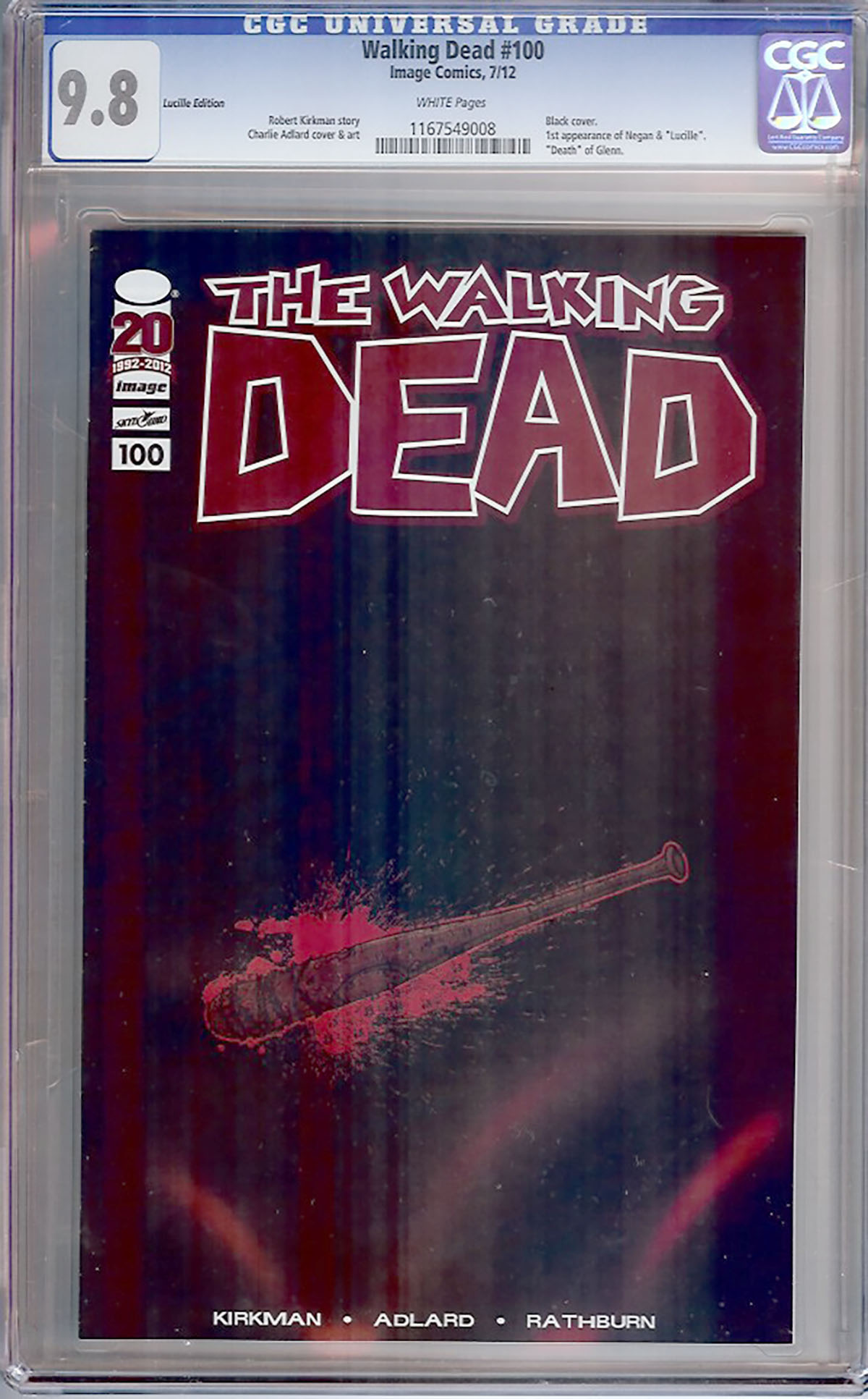 Walking Dead #100 CGC 9.8 w Lucille Edition