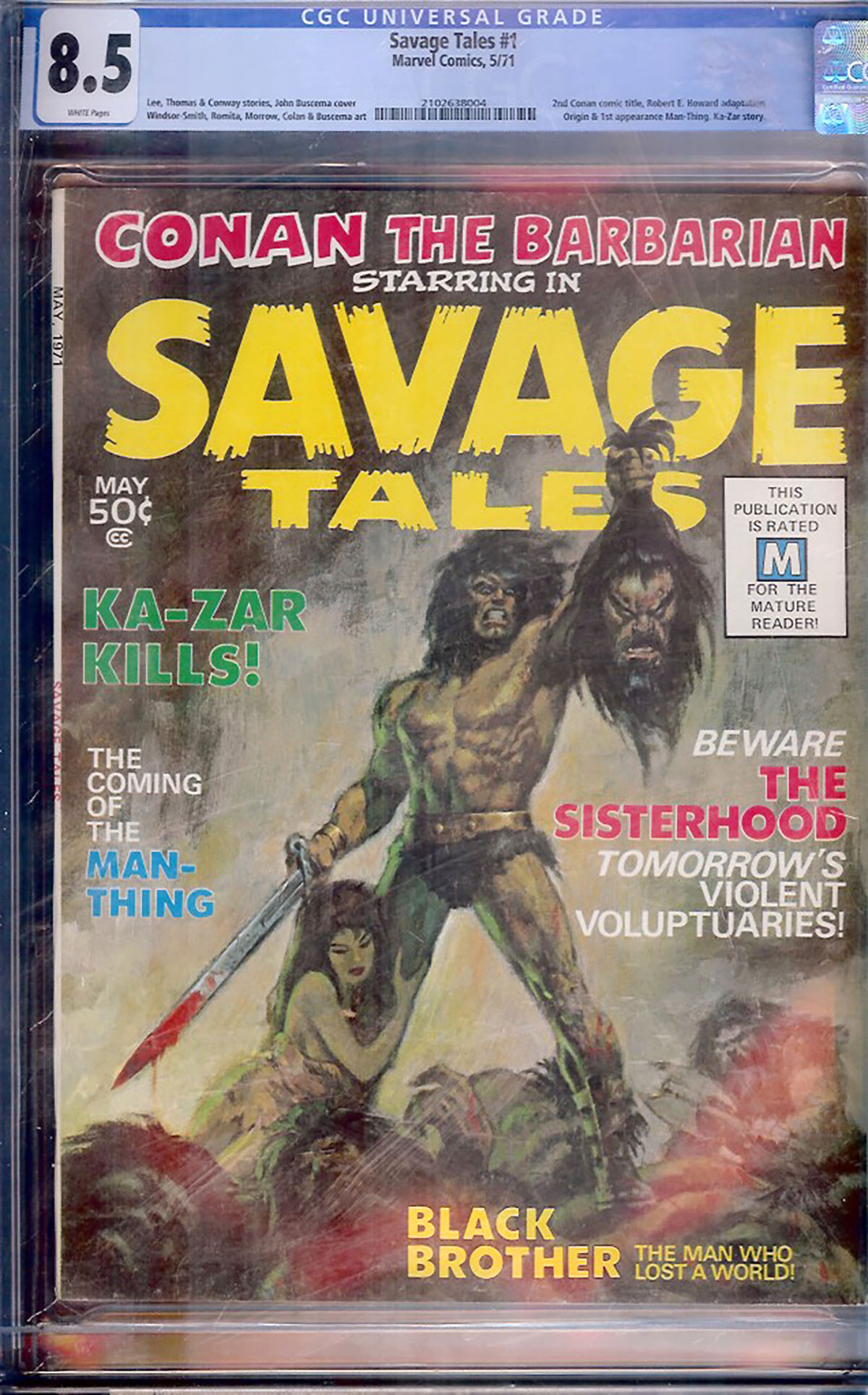 Savage Tales #1 CGC 8.5 w