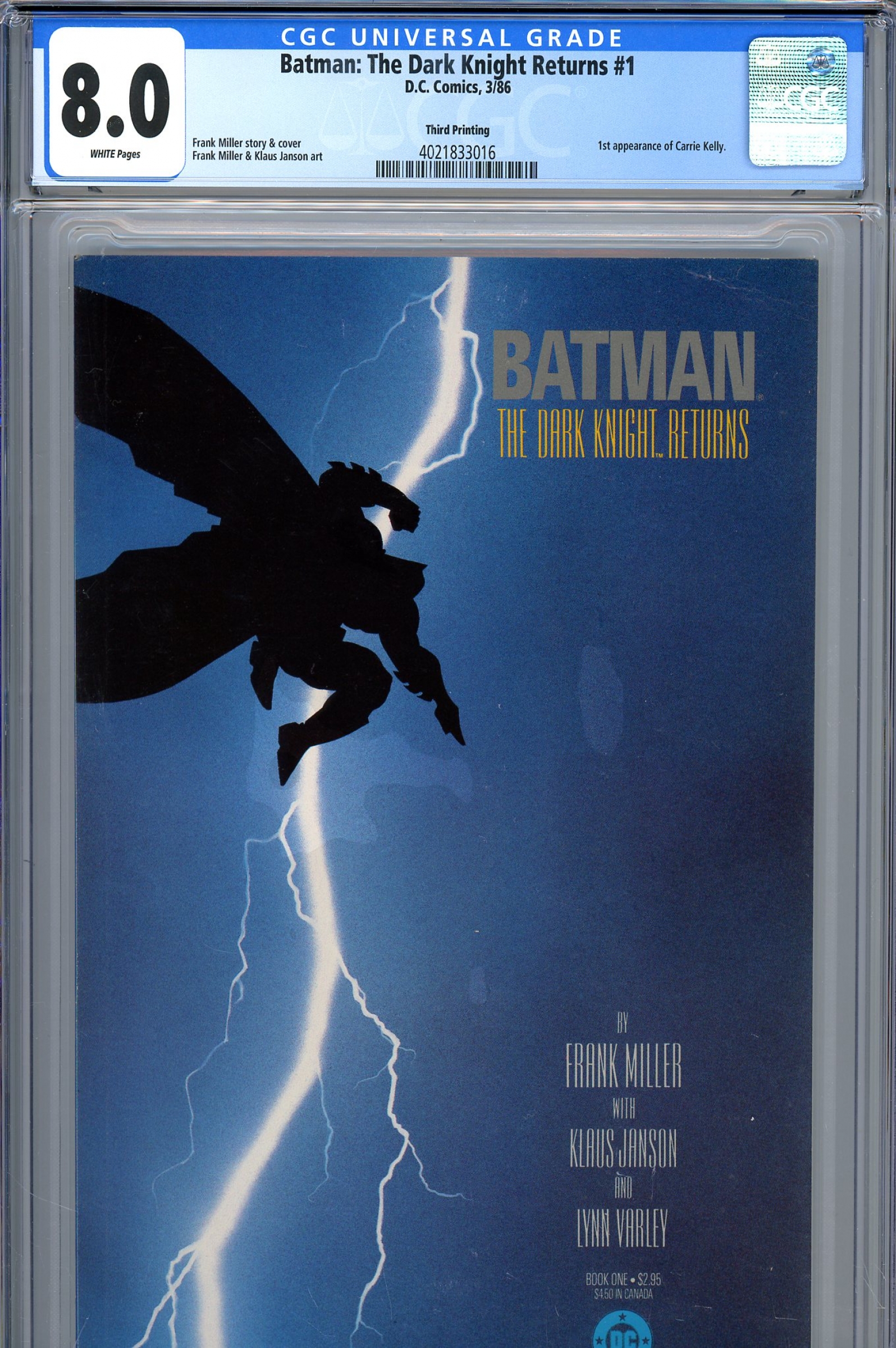 Batman: The Dark Knight Returns #1 CGC 8.0 w 3rd Printing