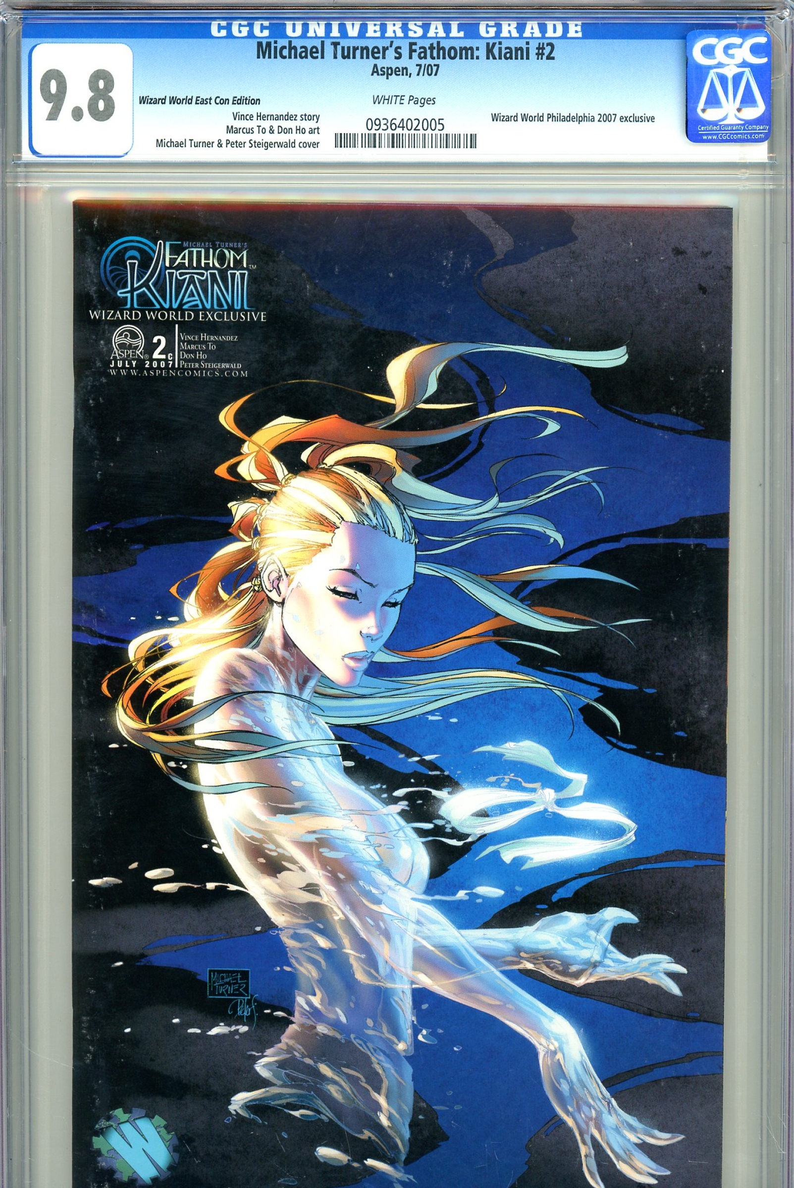 Michael Turner's Fathom: Kiani #2 CGC 9.8 w Wizard World East Con Edition