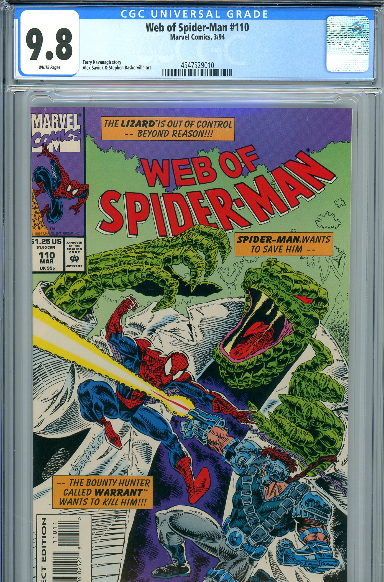 Web of Spider-Man #110 CGC 9.8 w