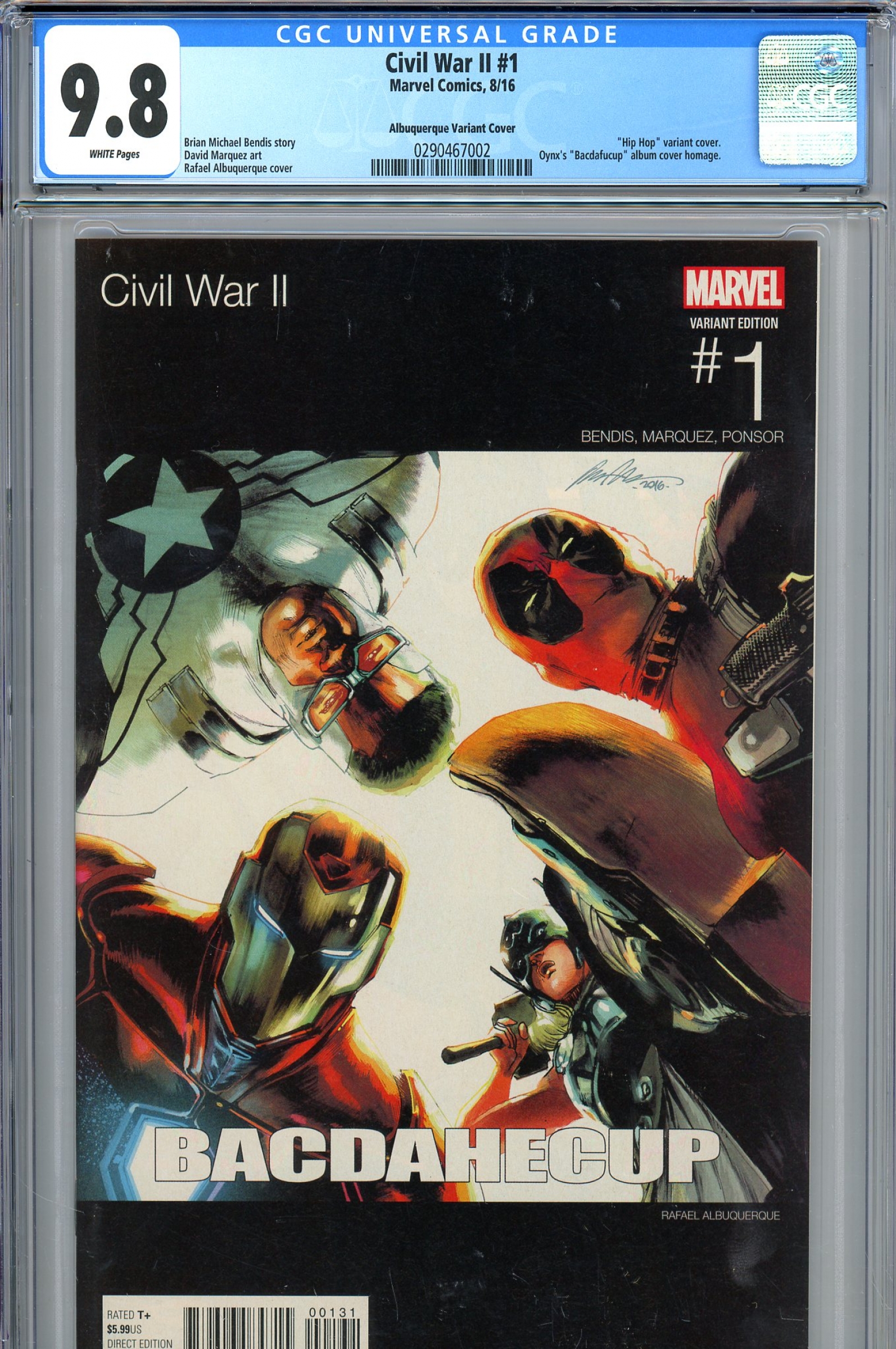 Civil War II #1 CGC 9.8 w Albuquerque Variant Cover
