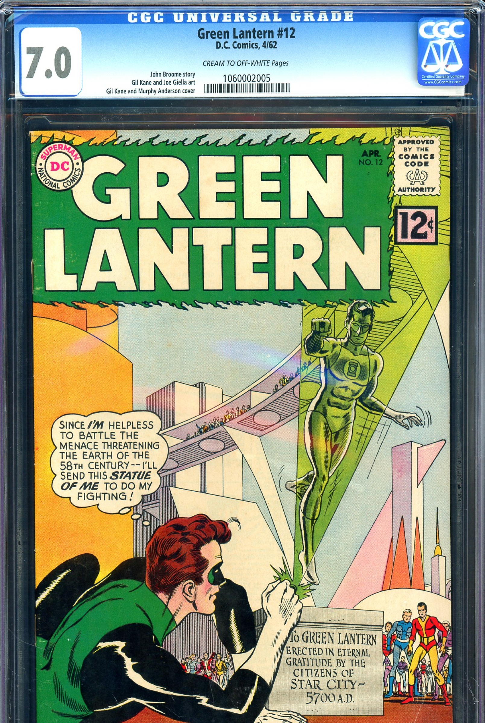 Green Lantern #12 CGC 7.0 cr/ow