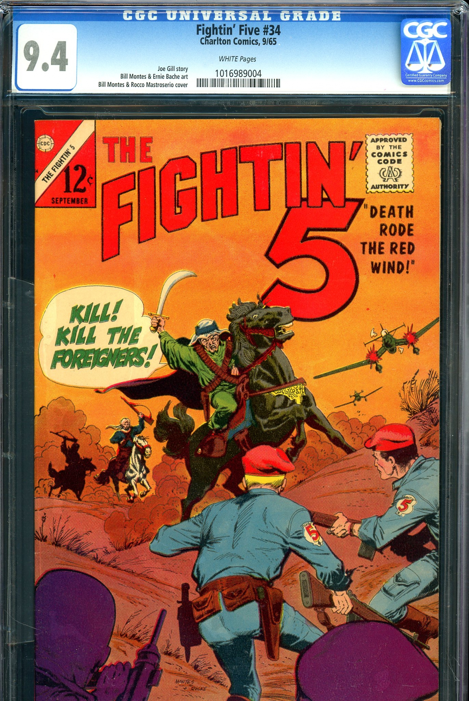 Fightin' Five #34 CGC 9.4 w