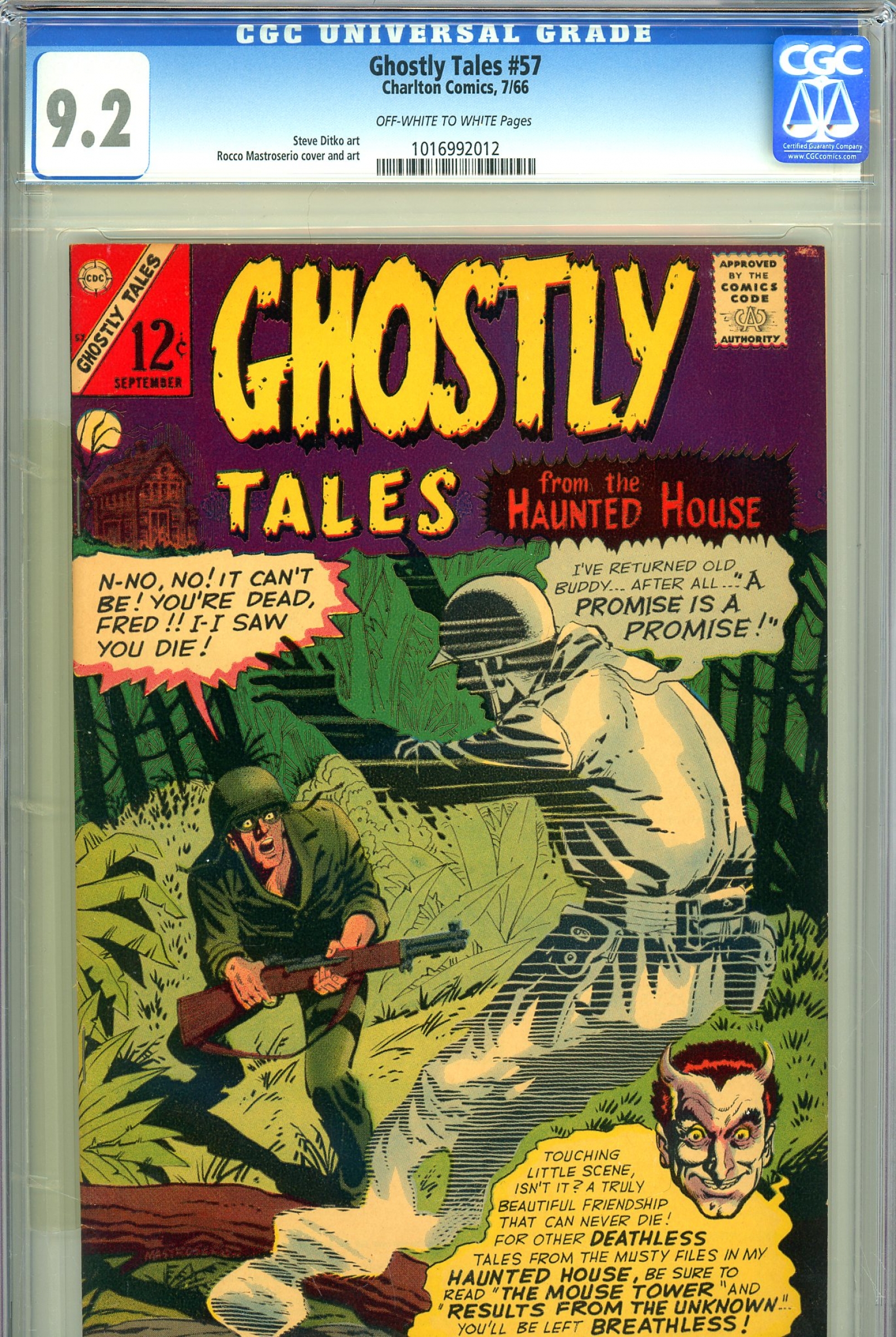 Ghostly Tales #57 CGC 9.2 ow/w