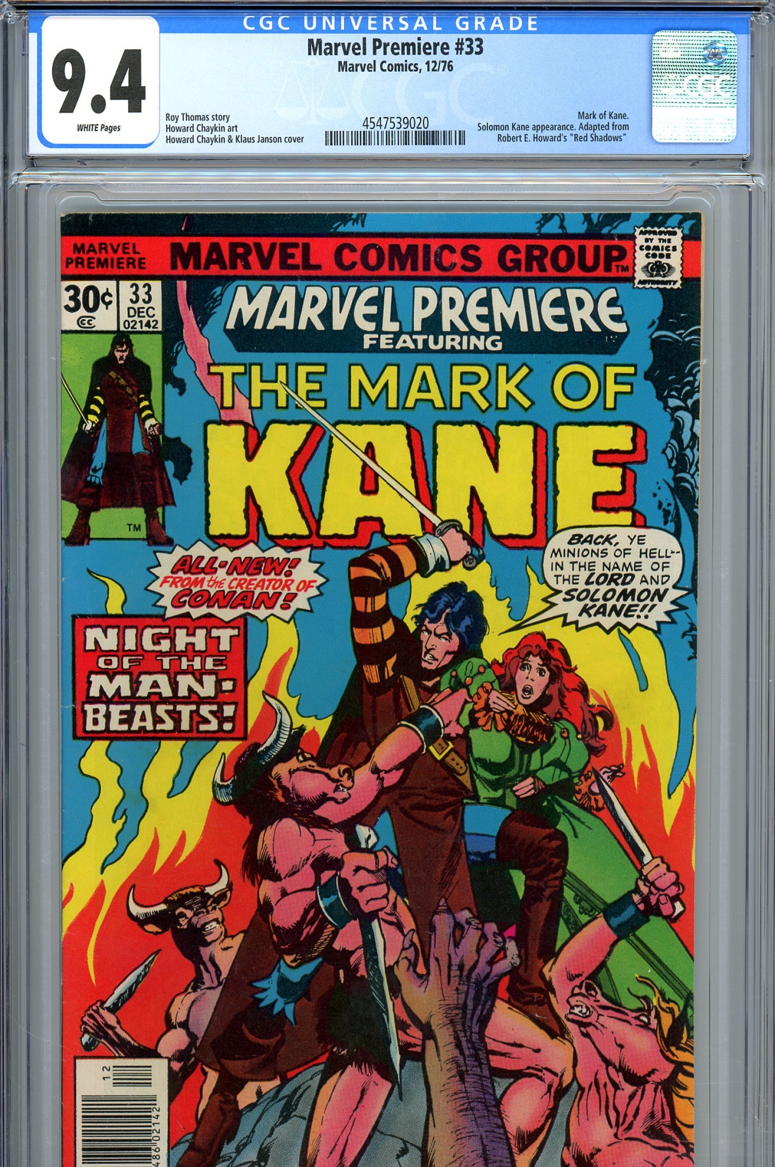 Marvel Premiere #33 CGC 9.4 w