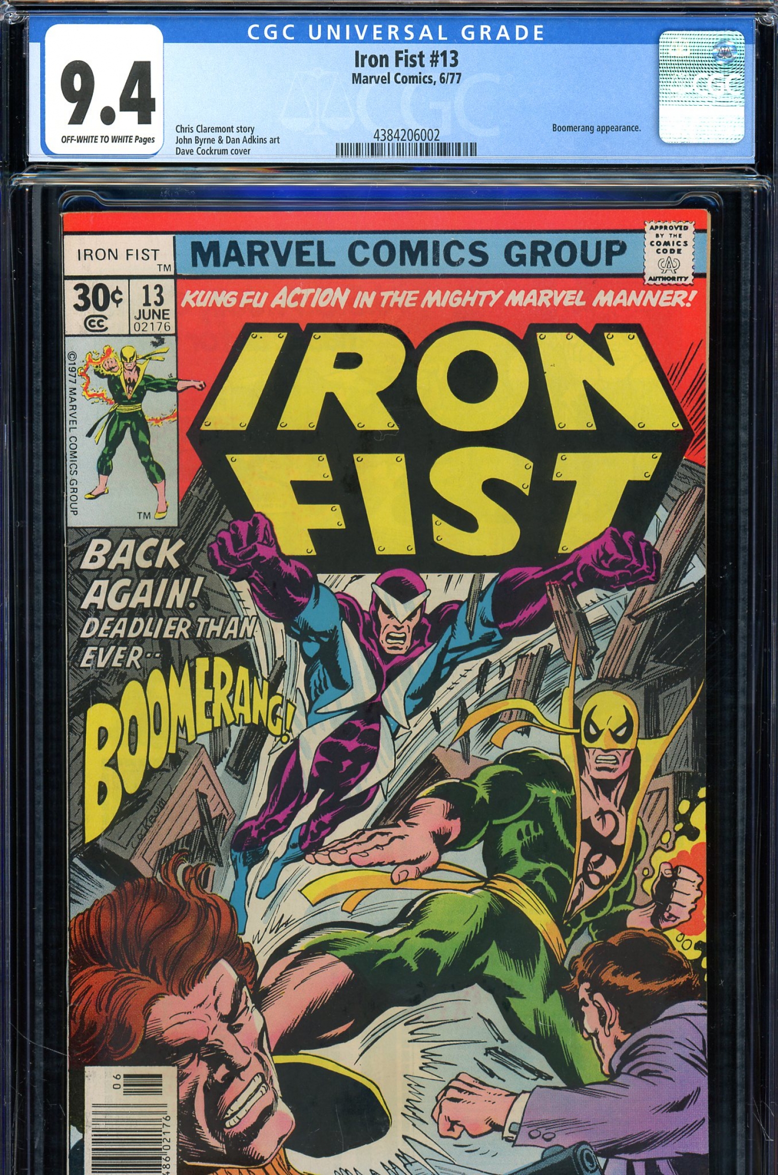 Iron Fist #13 CGC 9.4 ow/w
