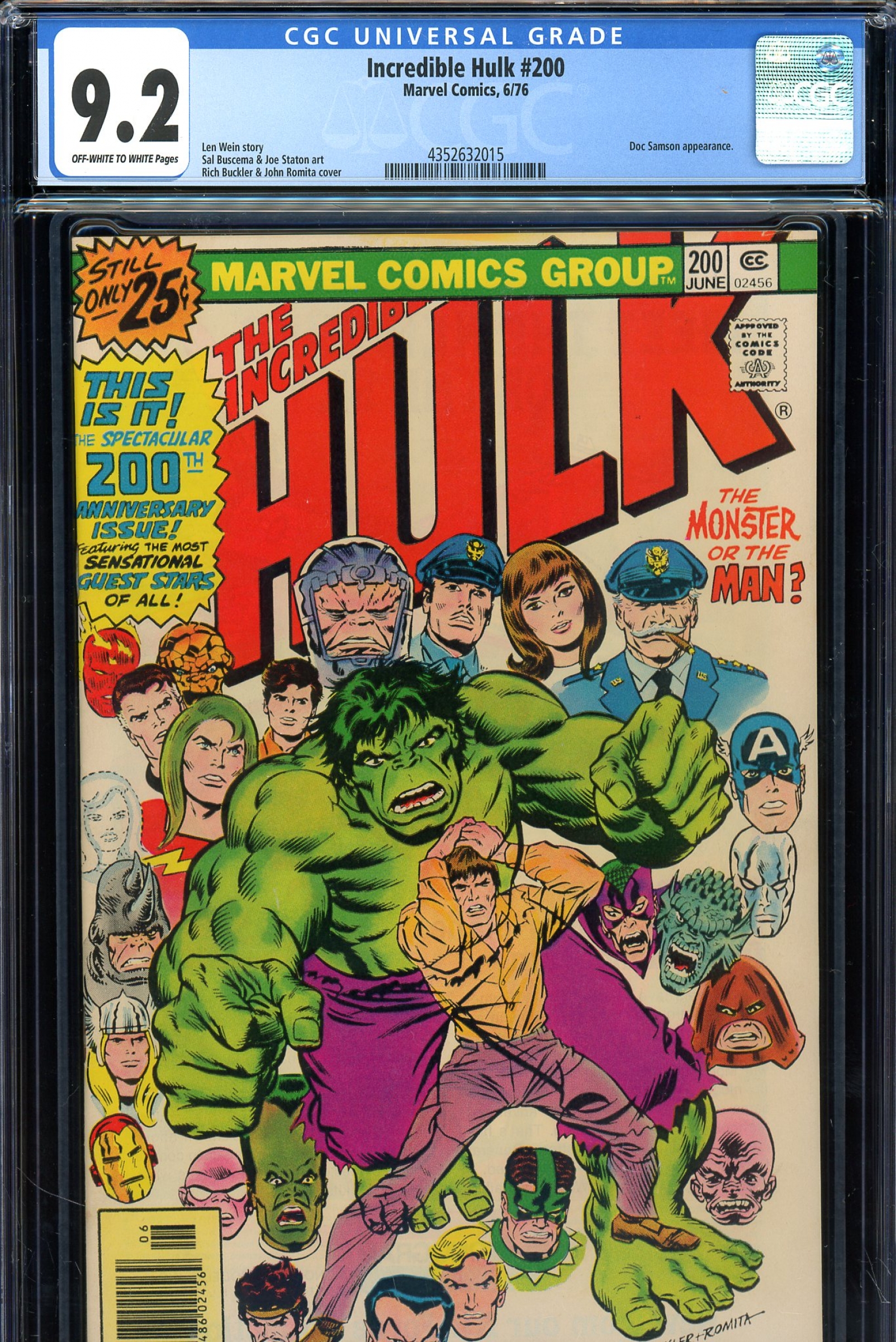 Incredible Hulk #200 CGC 9.2 ow/w