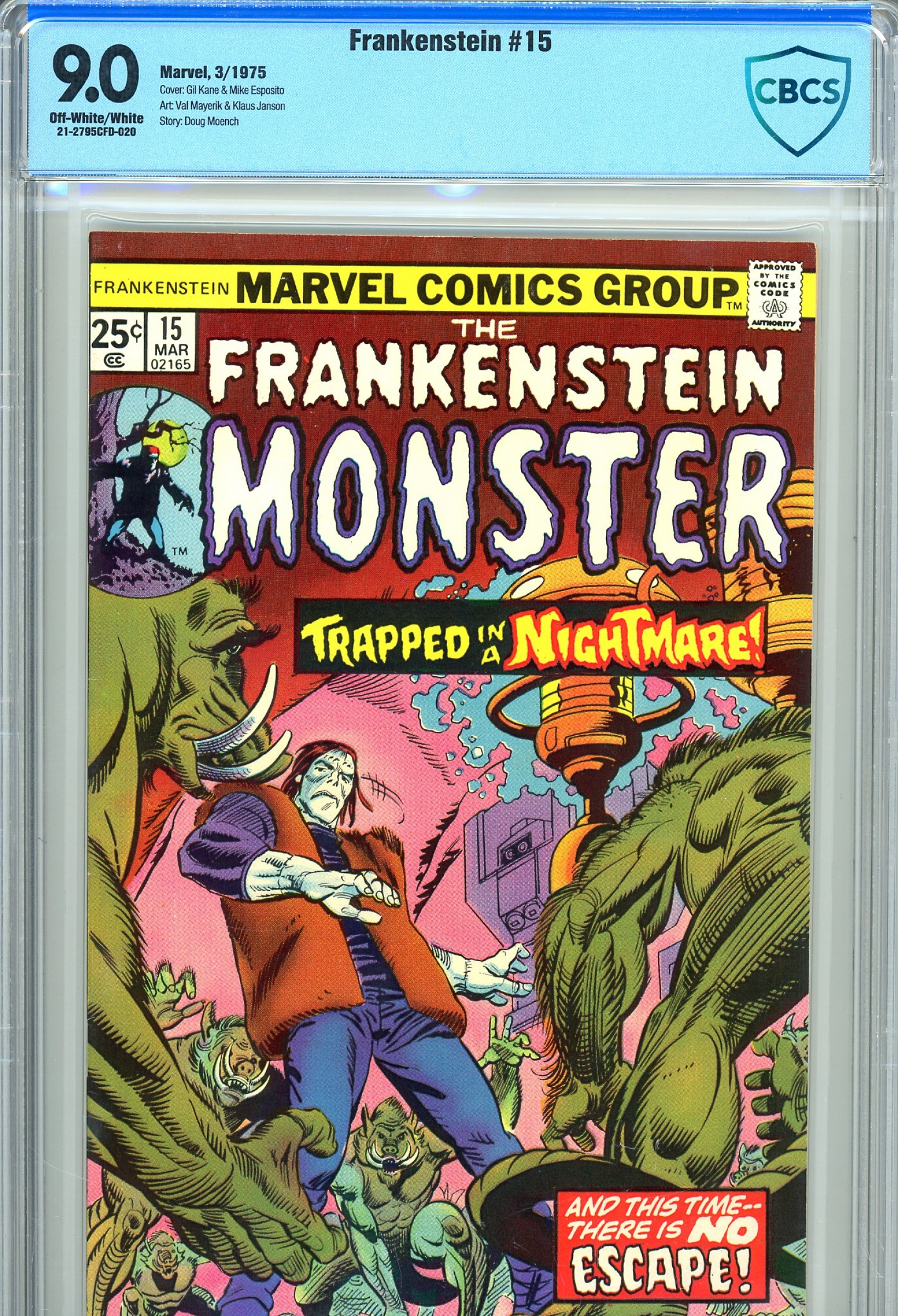 Frankenstein #15 CBCS 9.0 ow/w