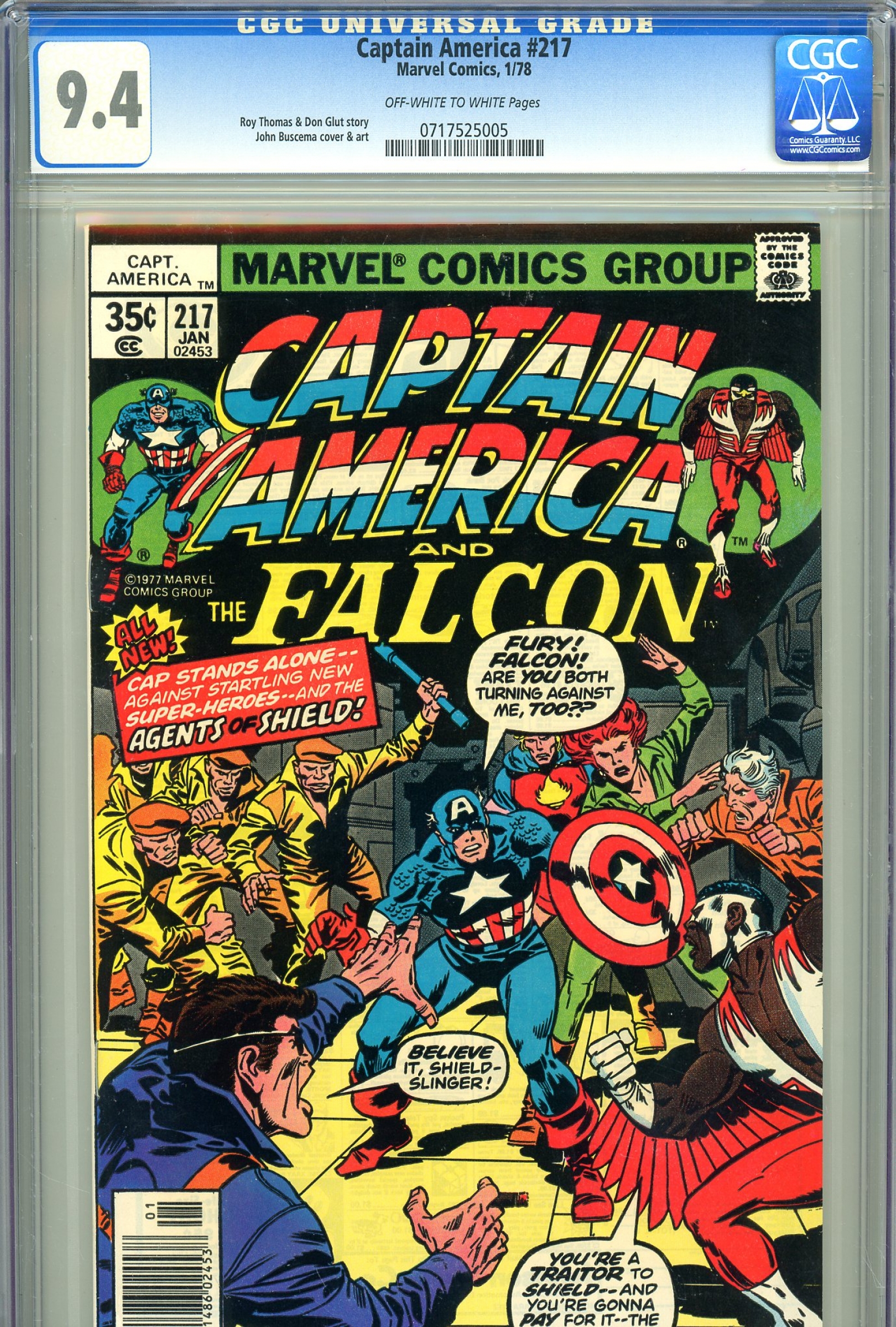 Captain America #217 CGC 9.4 ow/w