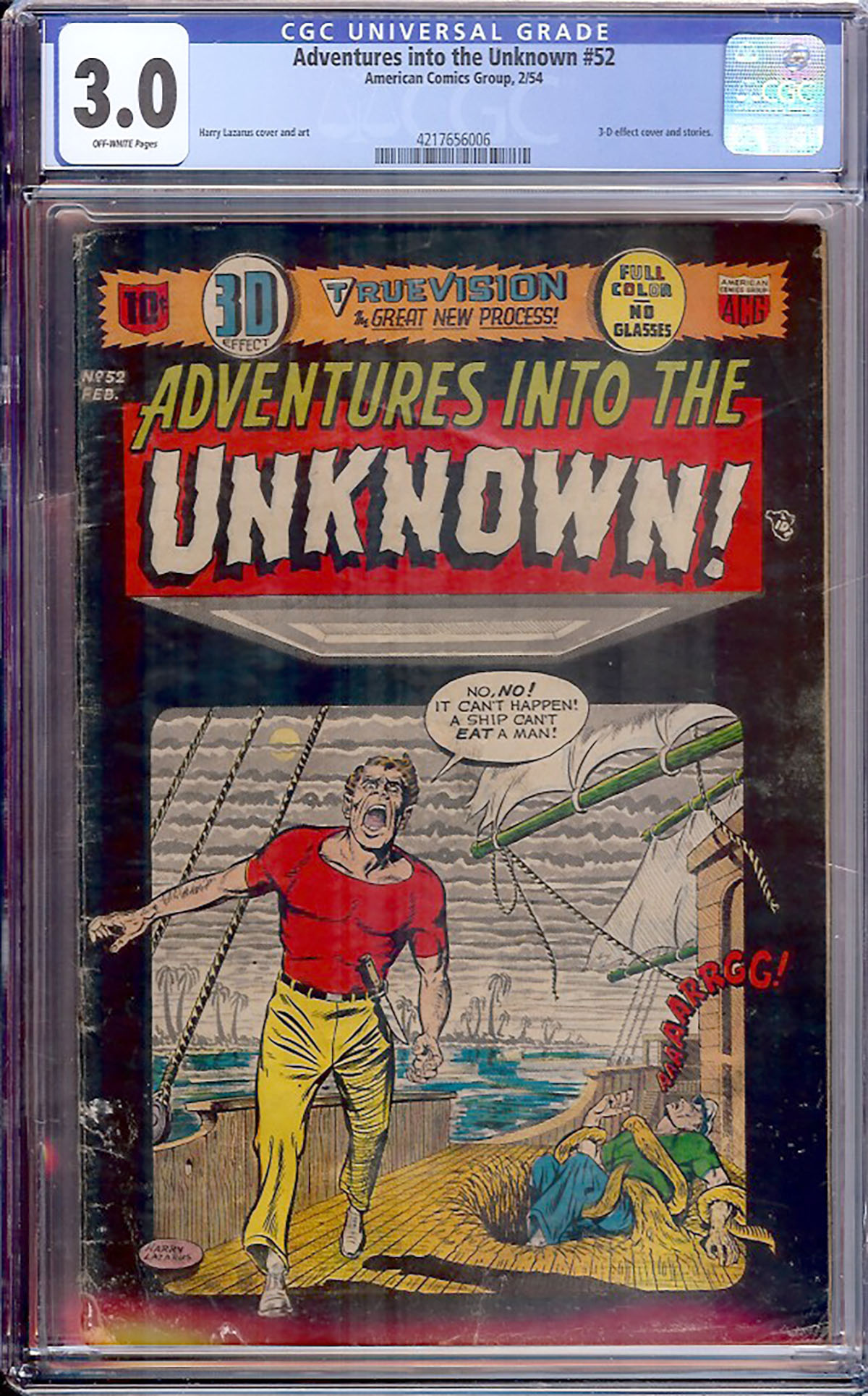 Adventures into the Unknown #52 CGC 3.0 ow