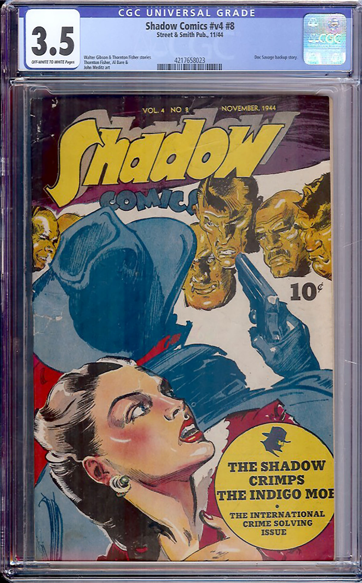 Shadow Comics Vol 4 #8 CGC 3.5 ow/w