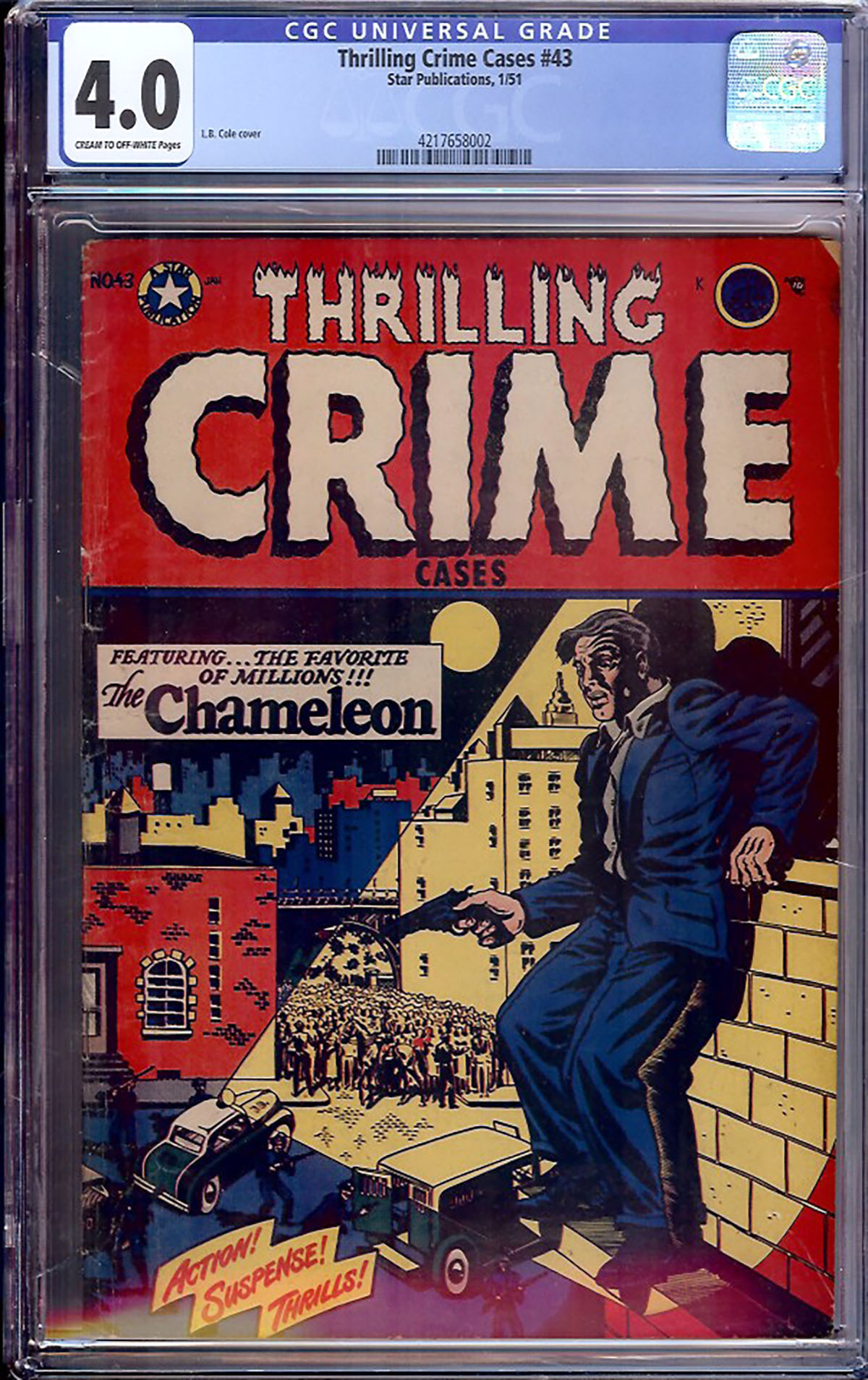 Thrilling Crime Cases #43 CGC 4.0 cr/ow