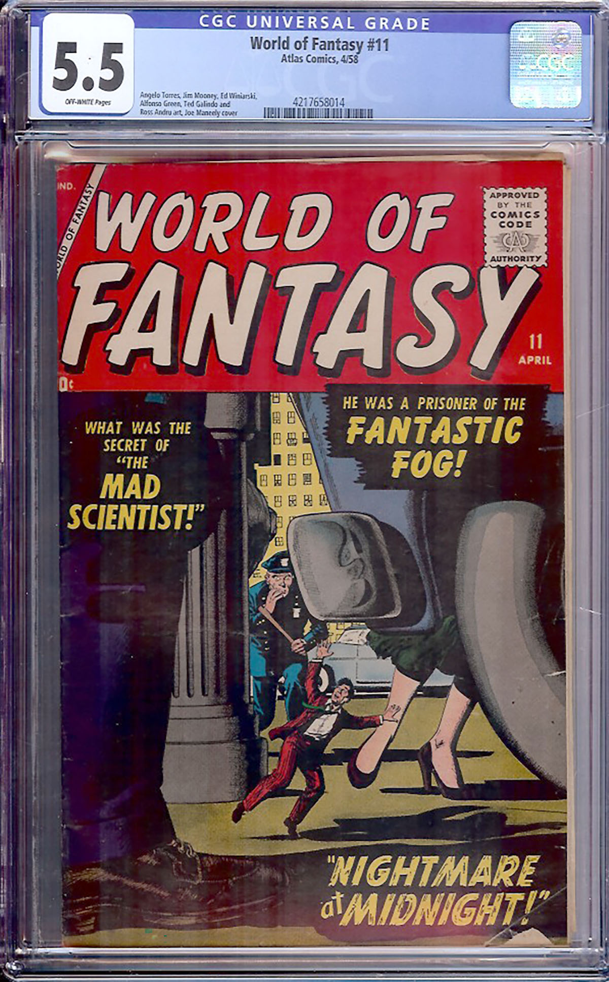 World of Fantasy #11 CGC 5.5 ow