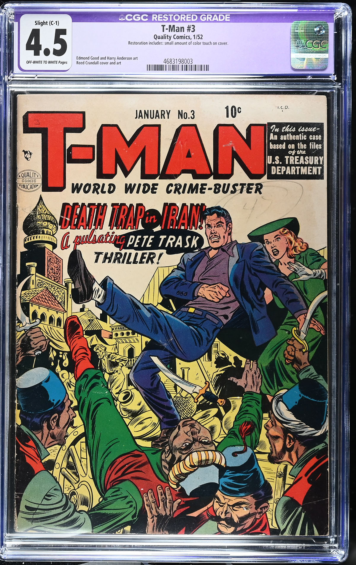 T-Man #3 CGC 4.5 ow/w