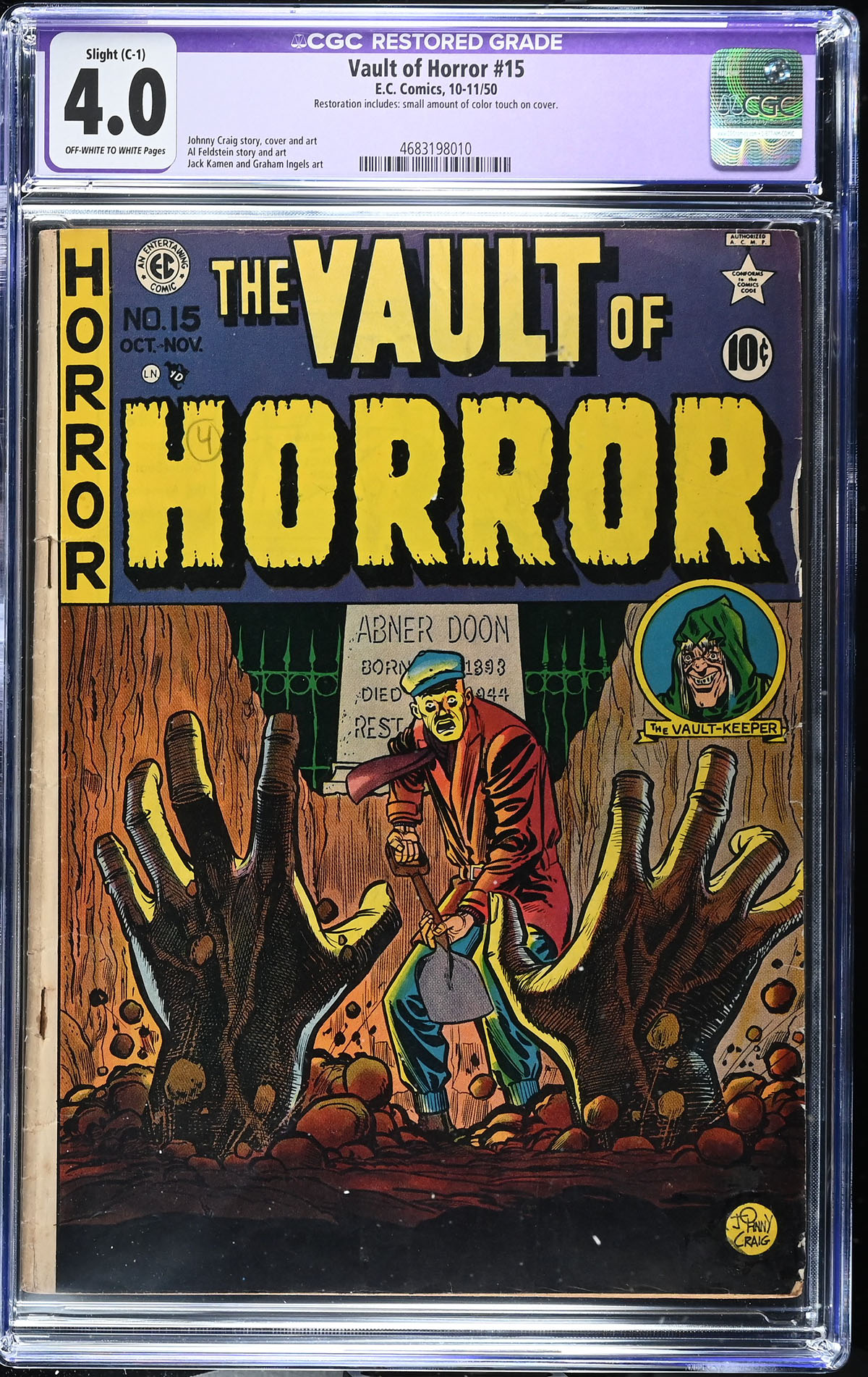 Vault of Horror #15 CGC 4.0 ow/w