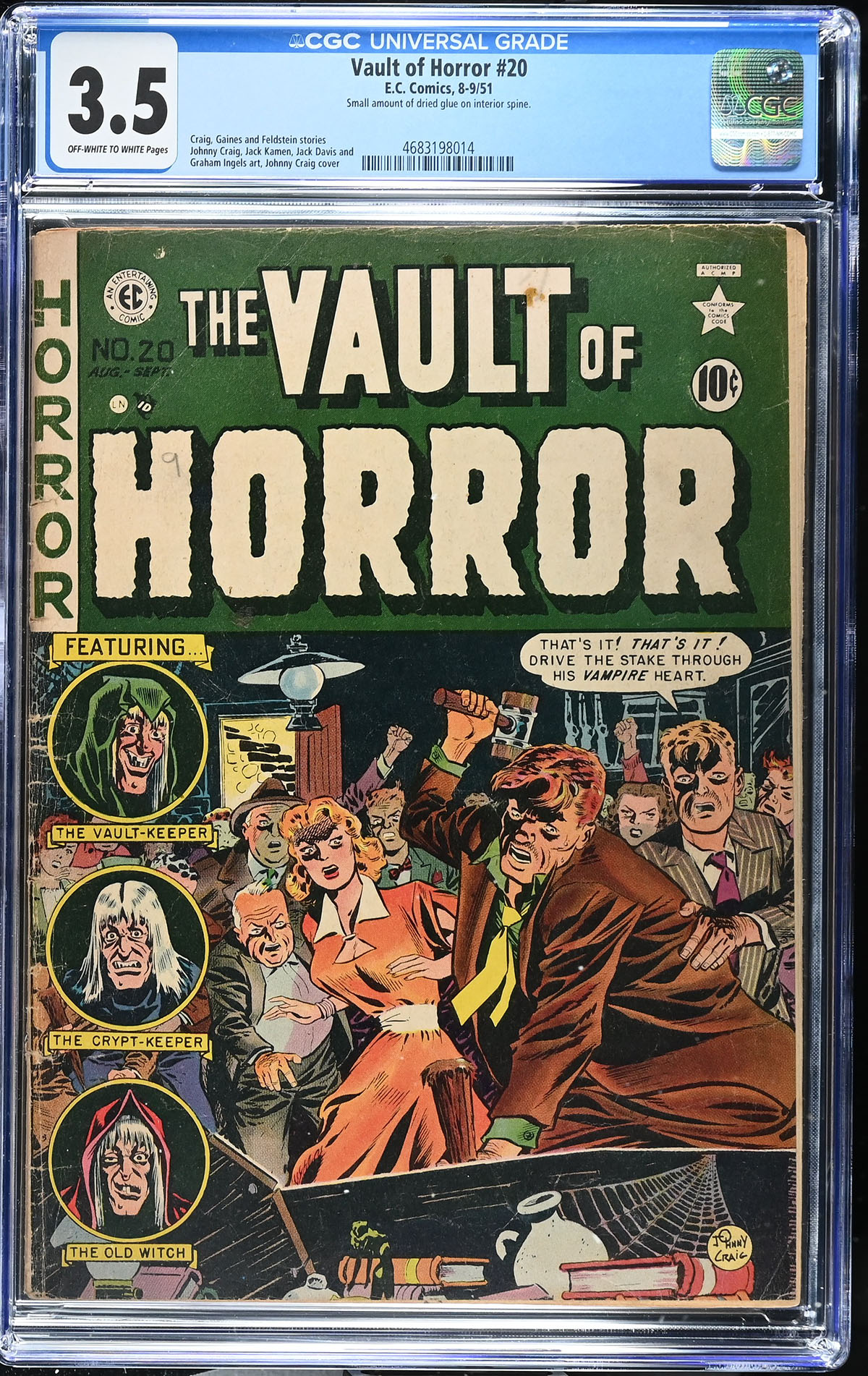 Vault of Horror #20 CGC 3.5 ow/w