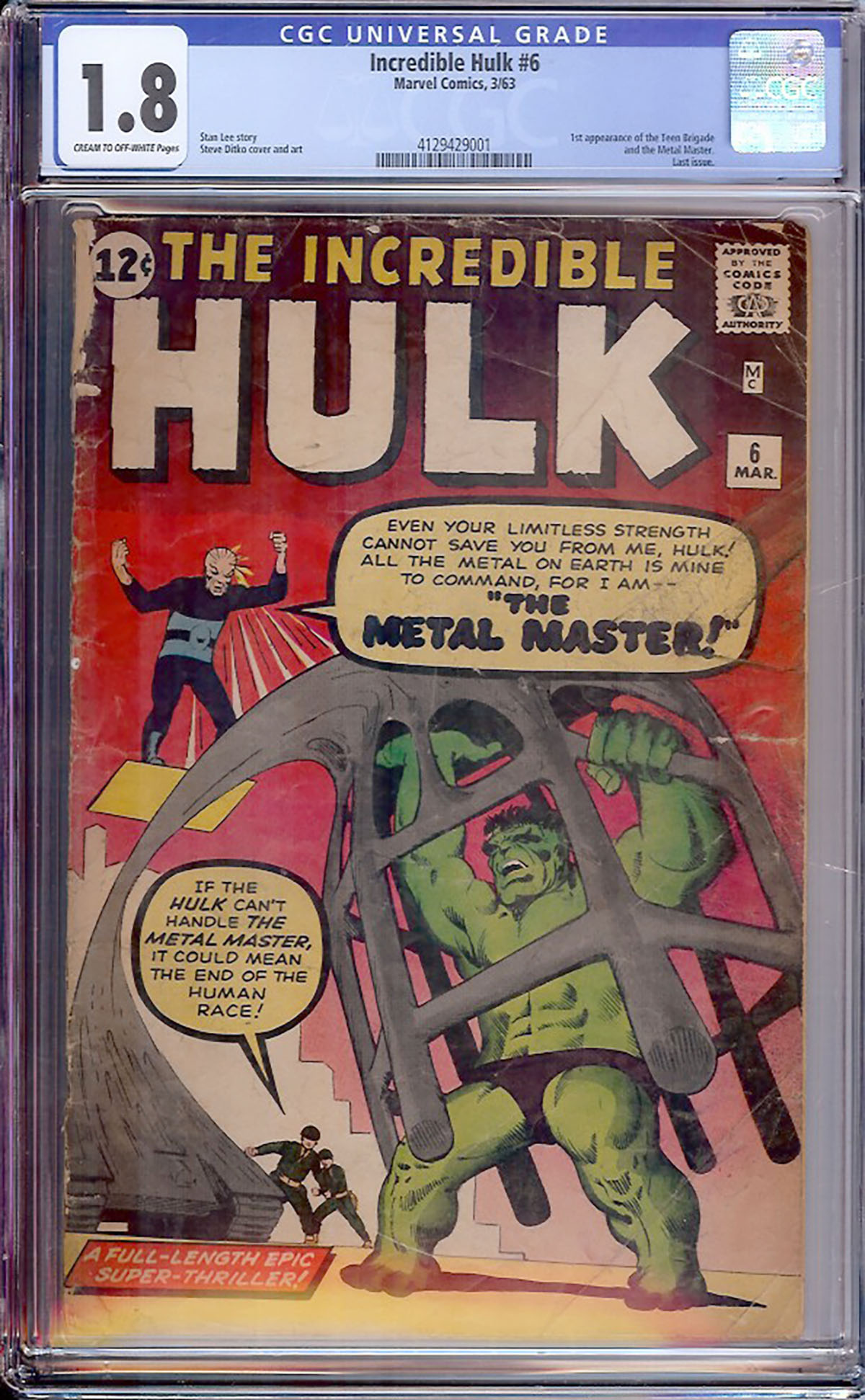 Incredible Hulk #6 CGC 1.8 cr/ow