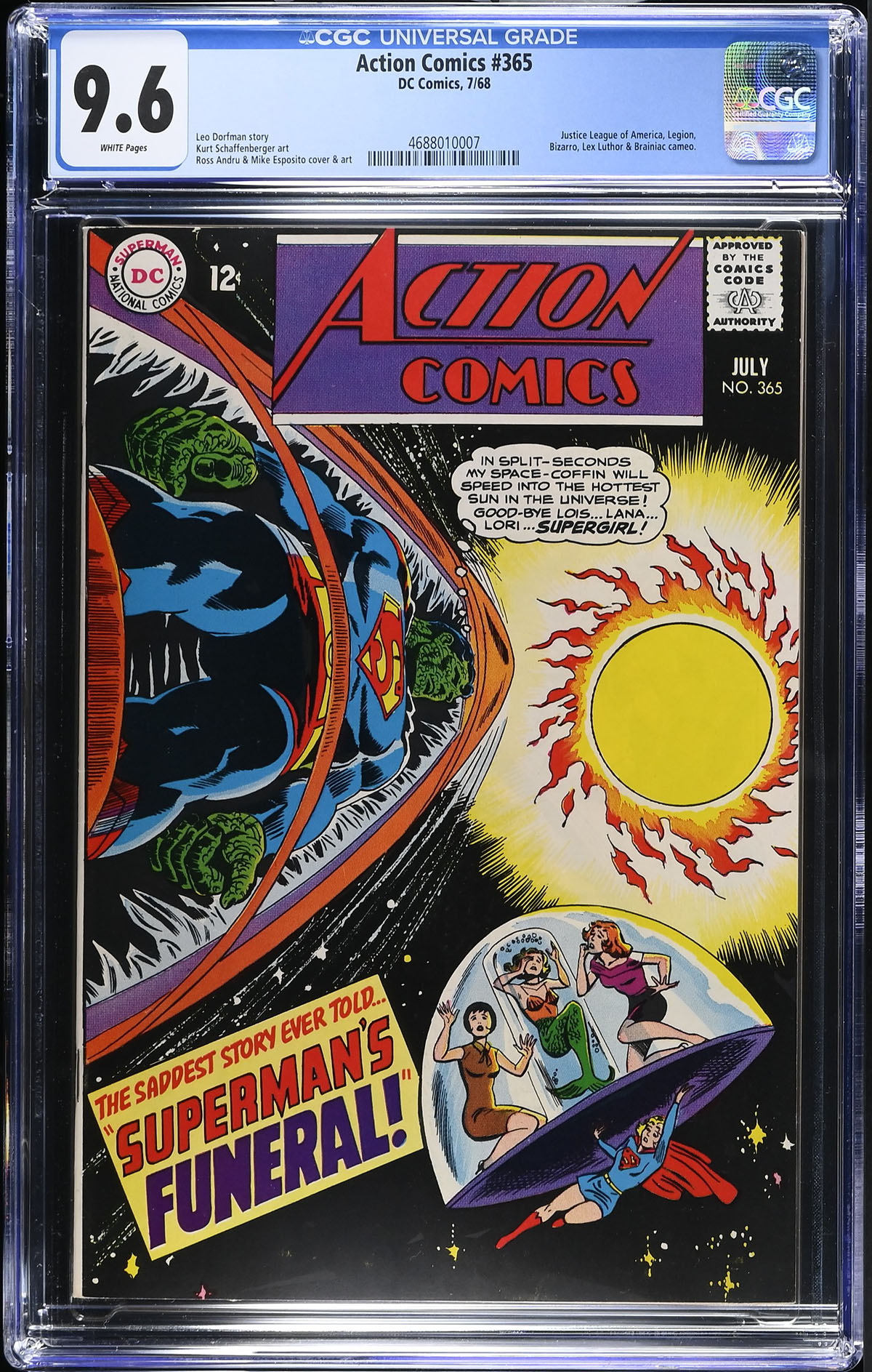 Action Comics #365 CGC 9.6 w